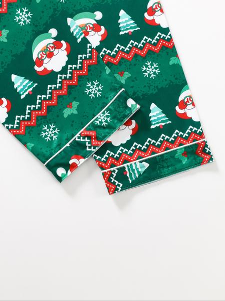 Women's Christmas Pajama Set, Santa Claus Print Long Sleeve Sleepwear, Lightweight Button-Up Top & Pants, Casual Fitted Nightgown Women's Christmas Pajama Set, Santa Claus Print Long Sleeve Sleepwear, Lightweight Button-Up Top & Pants, Casual Fitted Nightgown