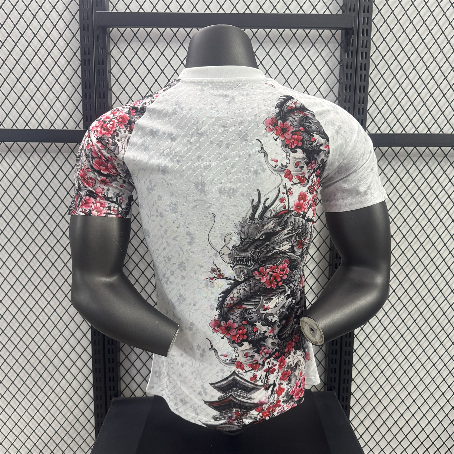 UltraTrikot-Japan 25-26 Black Dragon And Flowers White Special Jersey - Player Version