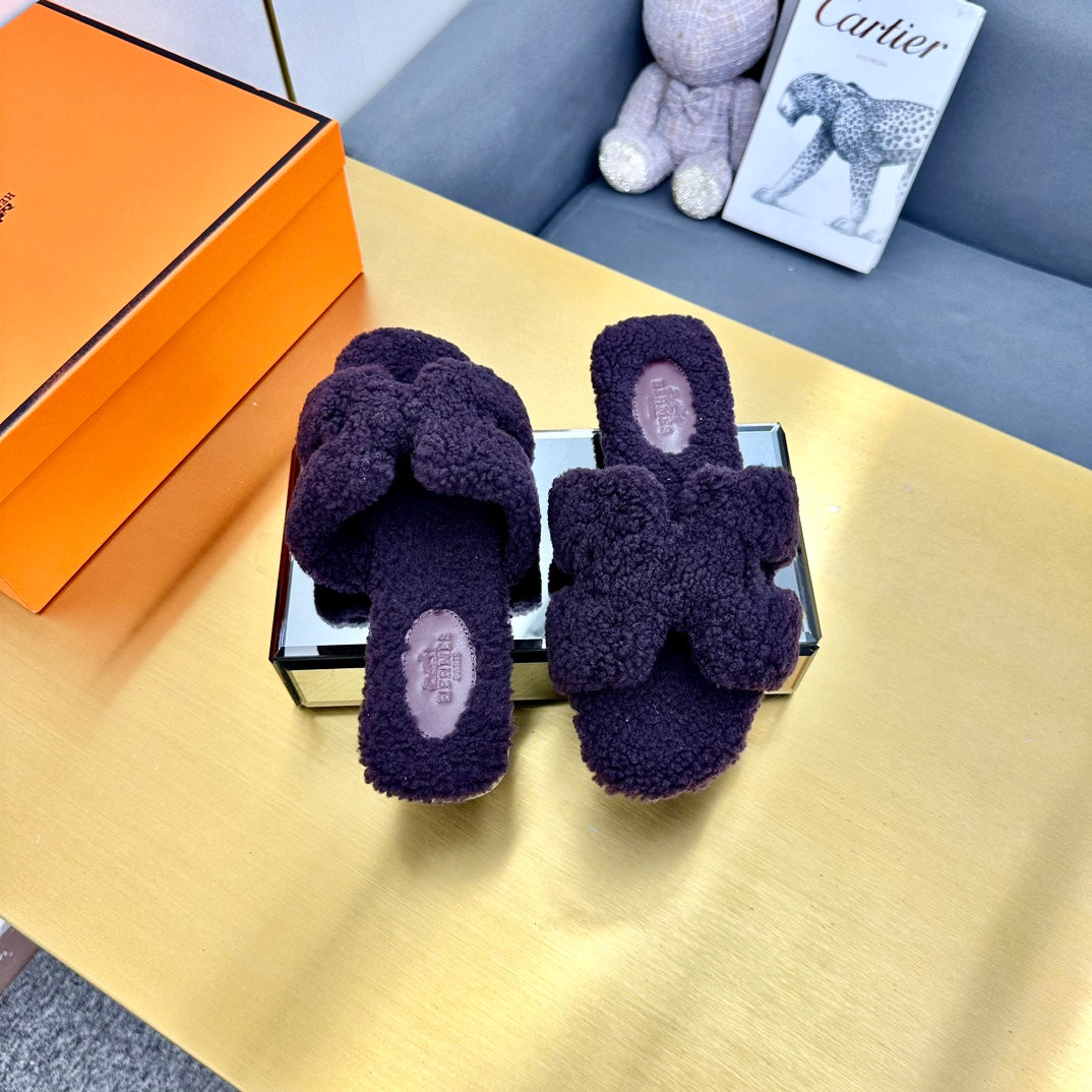 0RAN SHEARLING SANDALS EGGPLANT PURPLE、mysite、Cacoeks