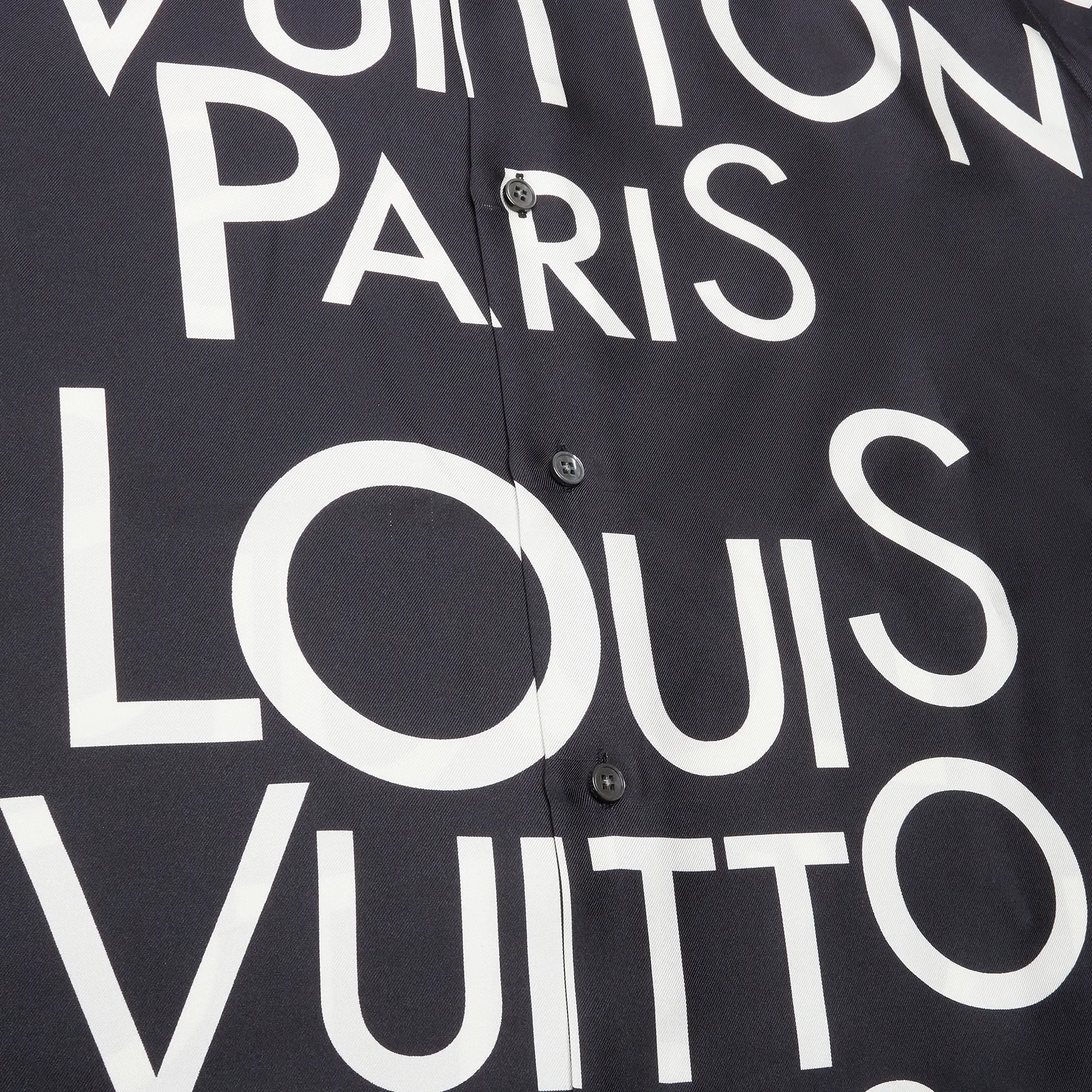 Louis Vuitton Typography Silk Navy White Shirt、mysite、Cacoeks