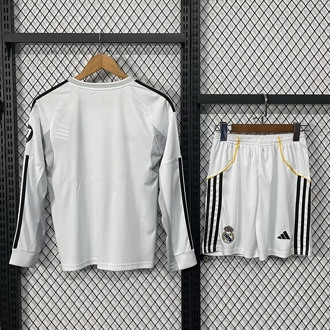 2025/2026 Long Sleeves Real Madrid Home Football Jersey 1:1 Thai quality Kids Size:football jersey mysite: unitedjerseyfootball 邓江浪:football