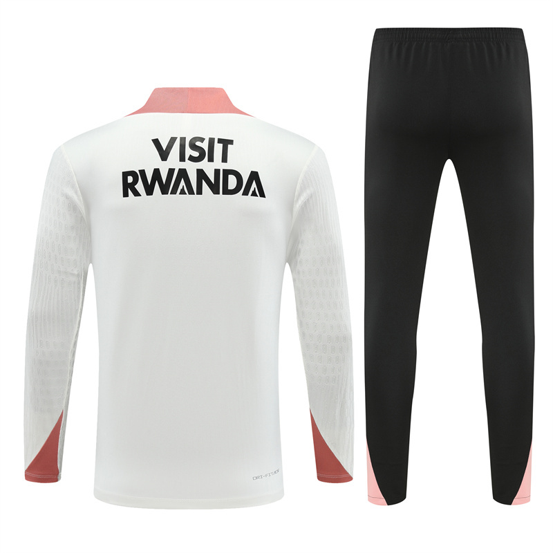 JerseysGala.com | Paris Saint-Germain PSG X JD 24-25 Long Sleeve Training Set - Player Version - White Top and Black Pants -Customize Name, Number and Patch | Worldwide Shipping