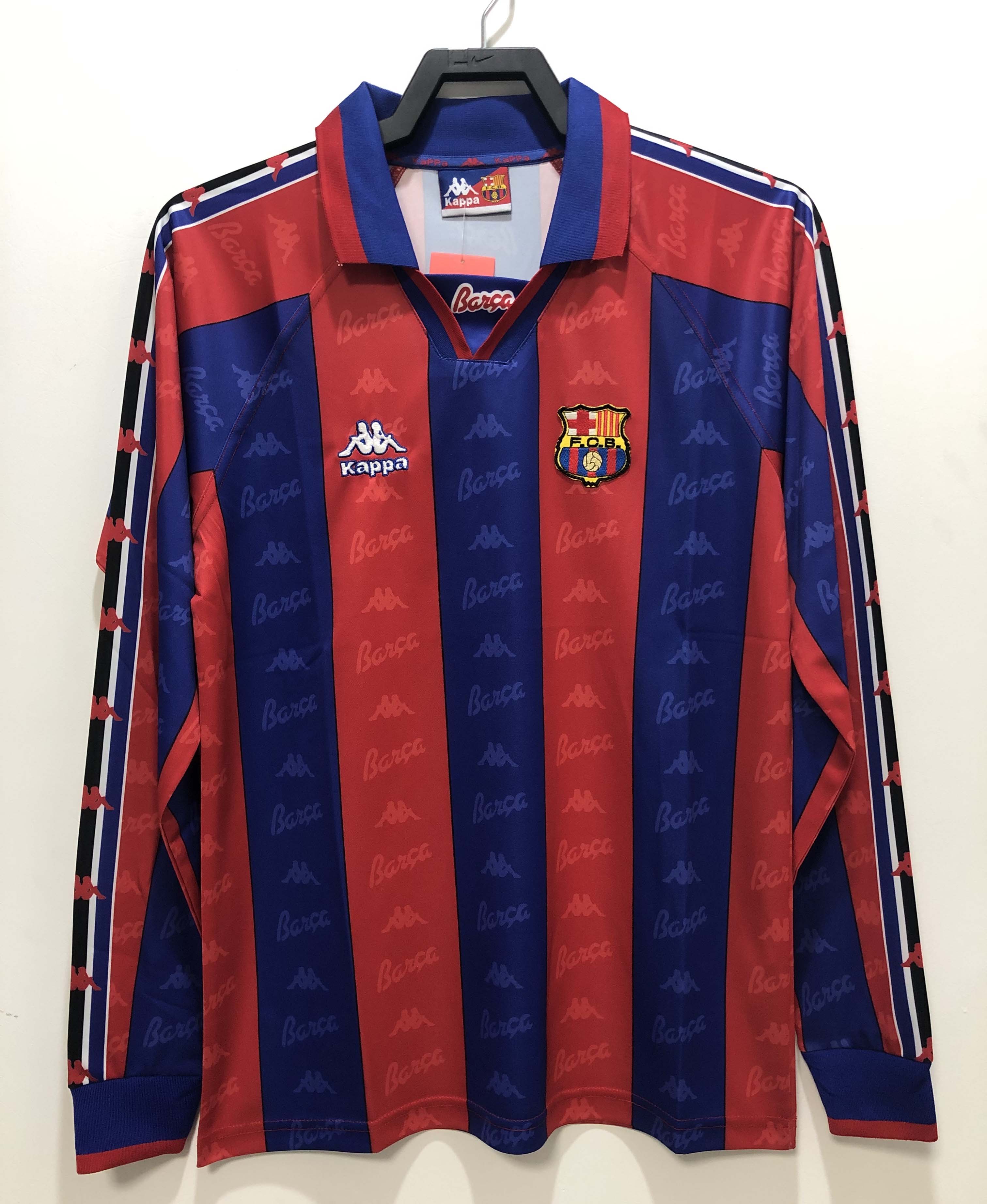 1996/1997 Retro Long Sleeve Barcelona Football Shirt Home Champions League 1:1 Thai Quality:football jersey mysite: unitedjerseyfootball 邓江浪:football