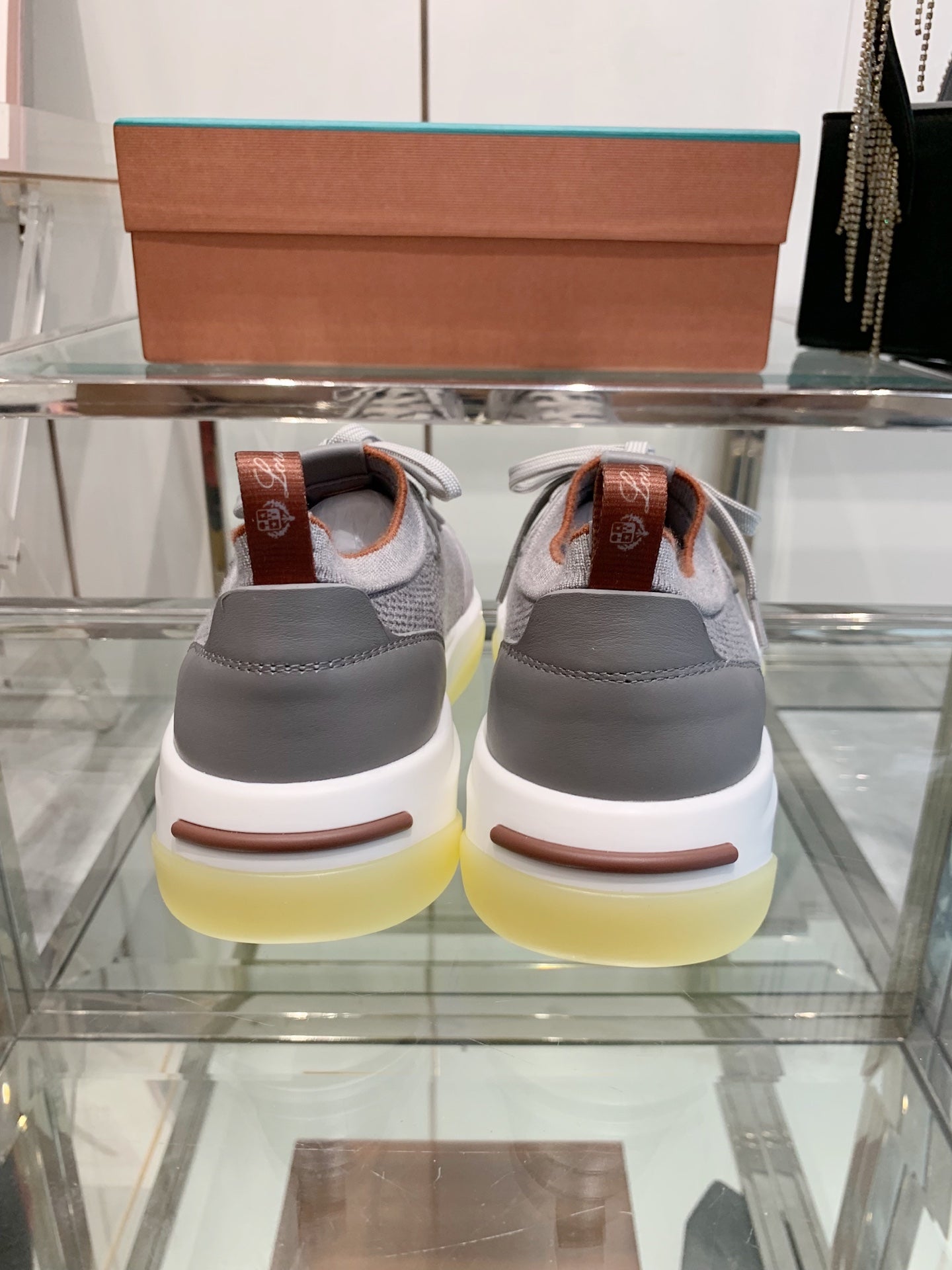 SNEAKER IN GRAY CANVAS MIX SUEDE WITH LAMBSKIN、mysite、Cacoeks