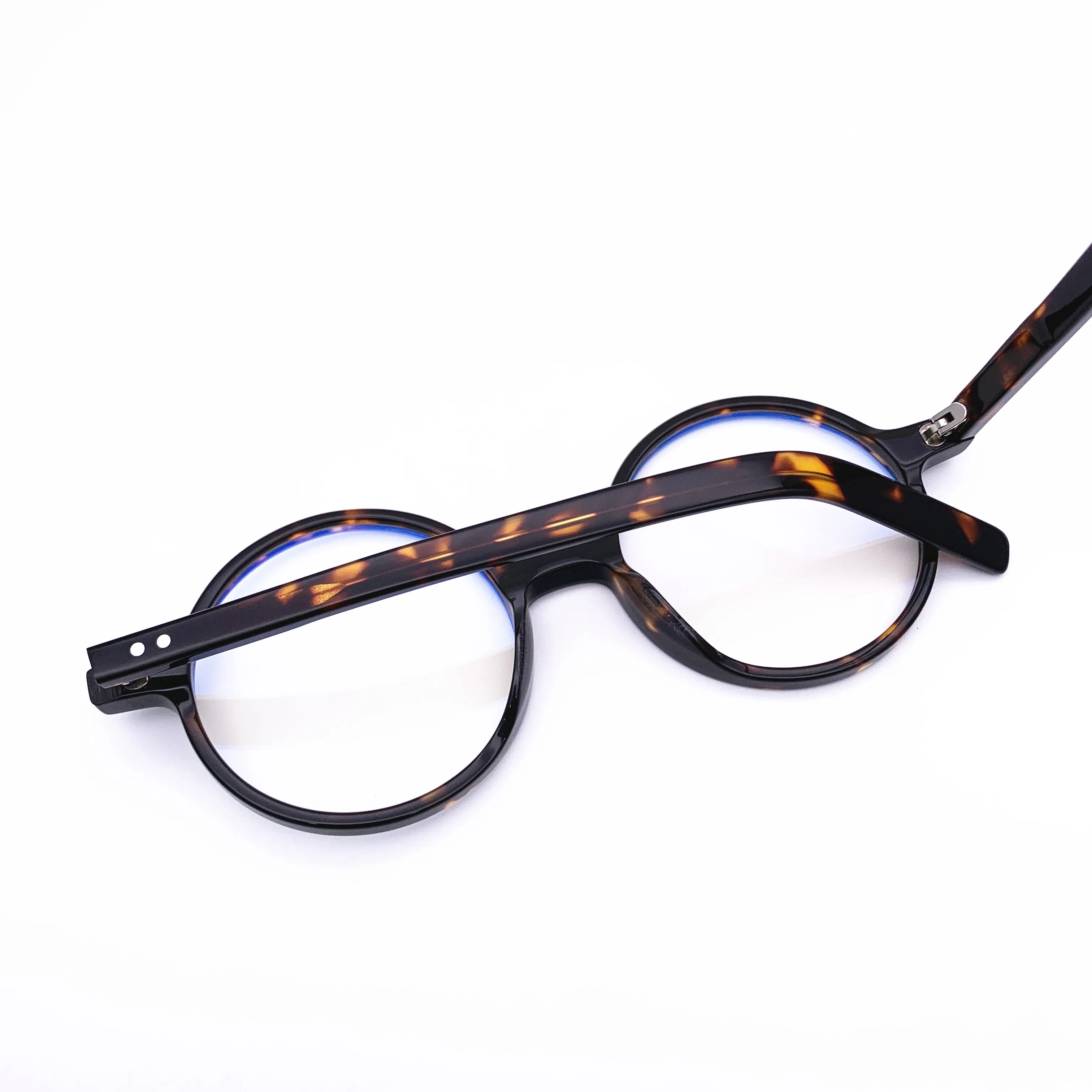 Belight Optical  Fancy Vintage Retro Acetate Big Round Shape Transparent Grey Design Spectacle Frame Precription Lens HP217