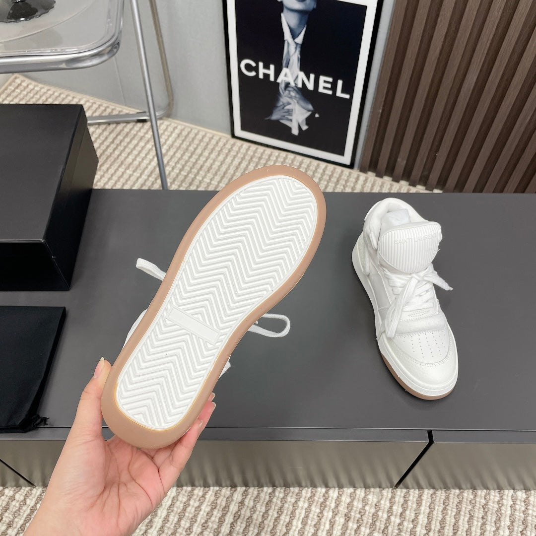 HIGH-TOP SNEAKERS IN WHITE CALFSKIN、mysite、Cacoeks