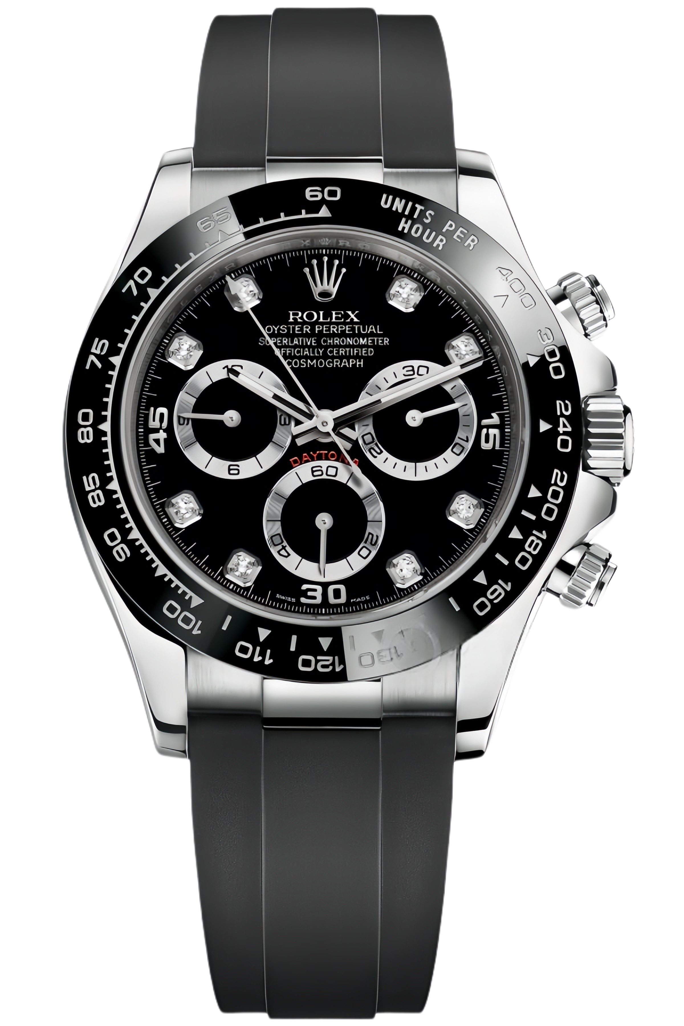 Rolex Daytona Black Dial Super Clone Swiss Replica Watch Oysterflex Strap Ref M116519LN-0025 Swiss Movement