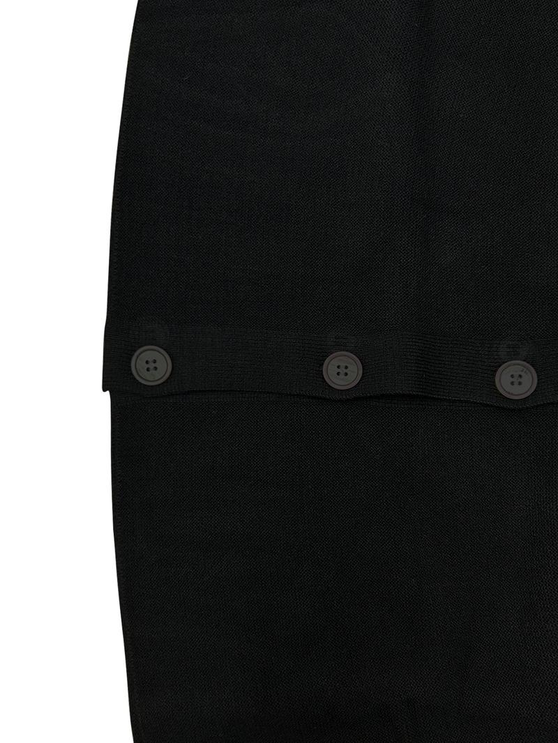 Women’s New V Neck Knitted Dress with Button Details, Long Sleeve Short Waist A-Line Skirt for Casual and Stylish Looks