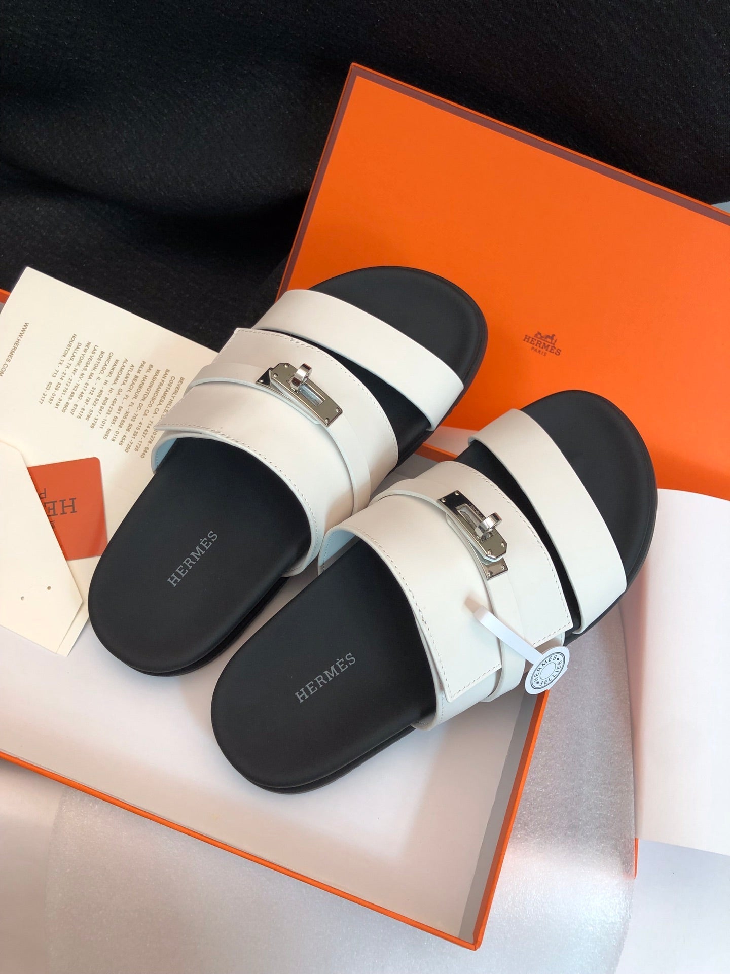 GABRIEL SANDAL MULE IN WHITE CALFSKIN、mysite、Cacoeks