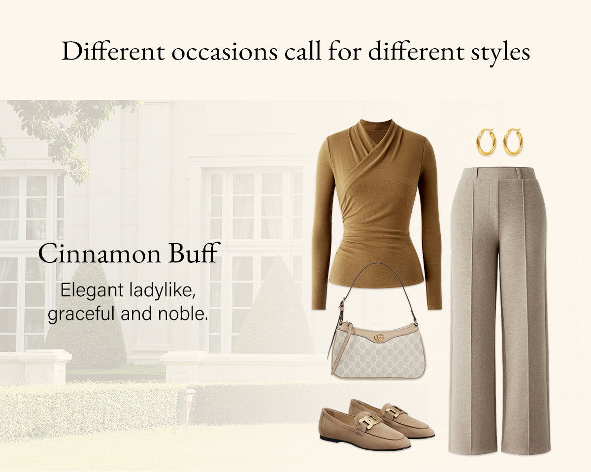 Cinnamon buff color, elegant and ladylike, exuding grace and nobility