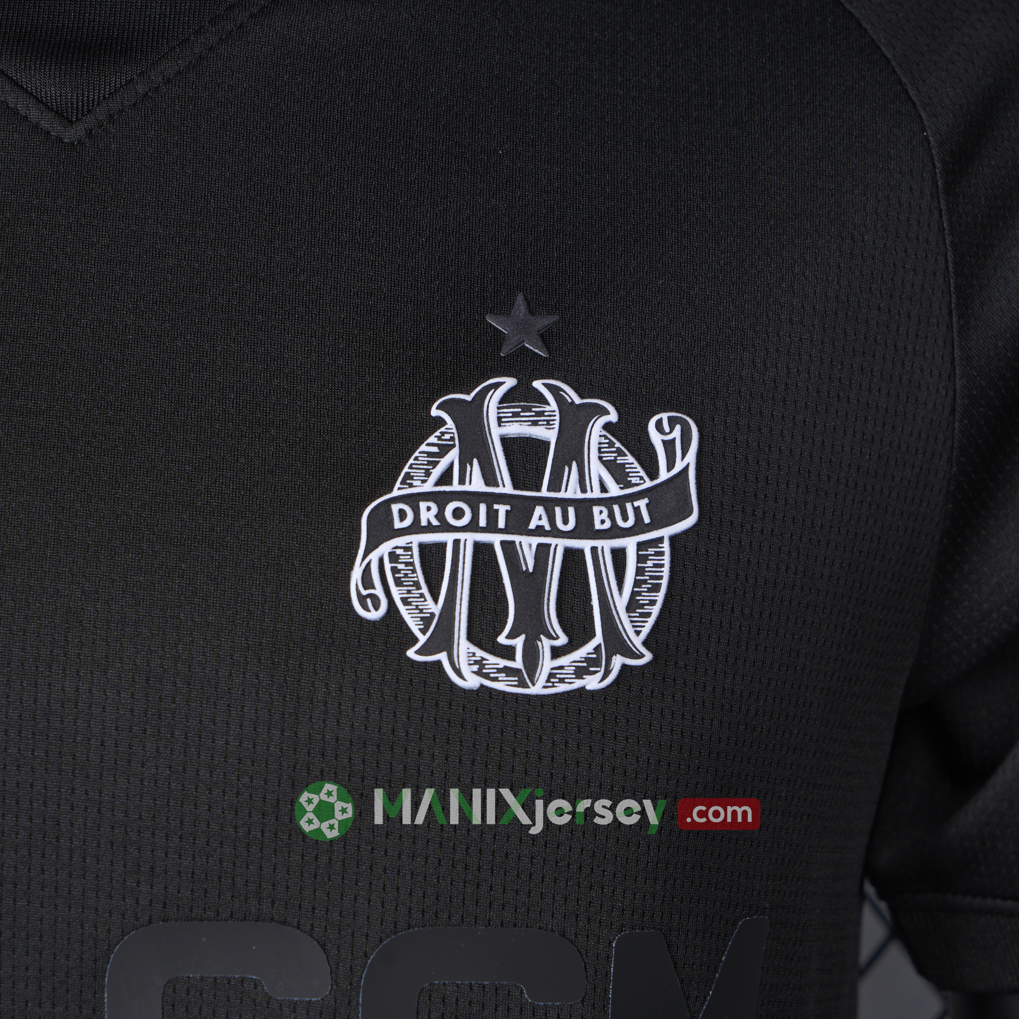 ManixJersey.com | Marseille 24-25 125th Anniversary Black Jersey - Player Version -Customize Name, Number and Patch | Worldwide Shipping