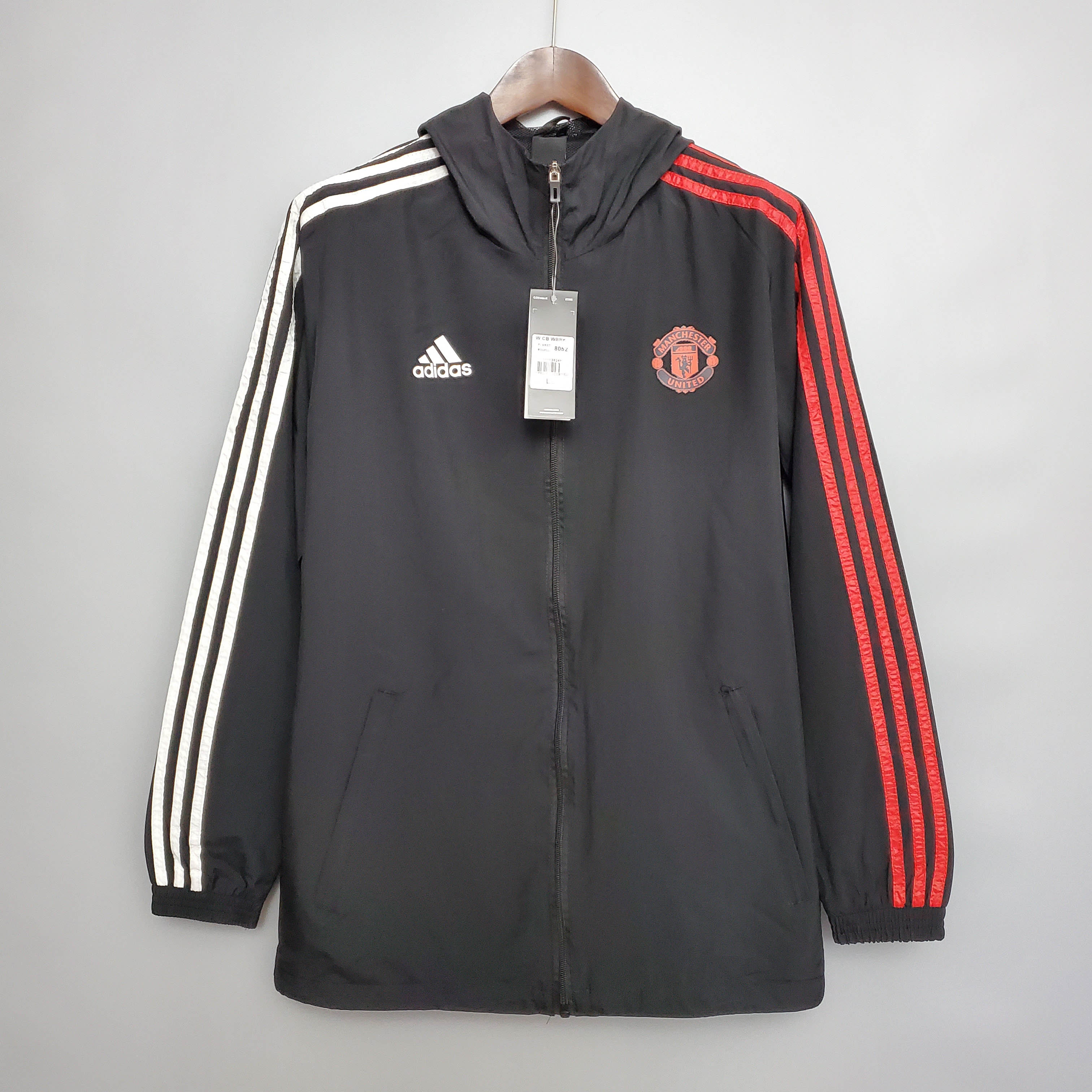 2021 Manchester United Jersey Windbreaker Black(White-Red Edge):football jersey mysite: unitedjerseyfootball 邓江浪:football