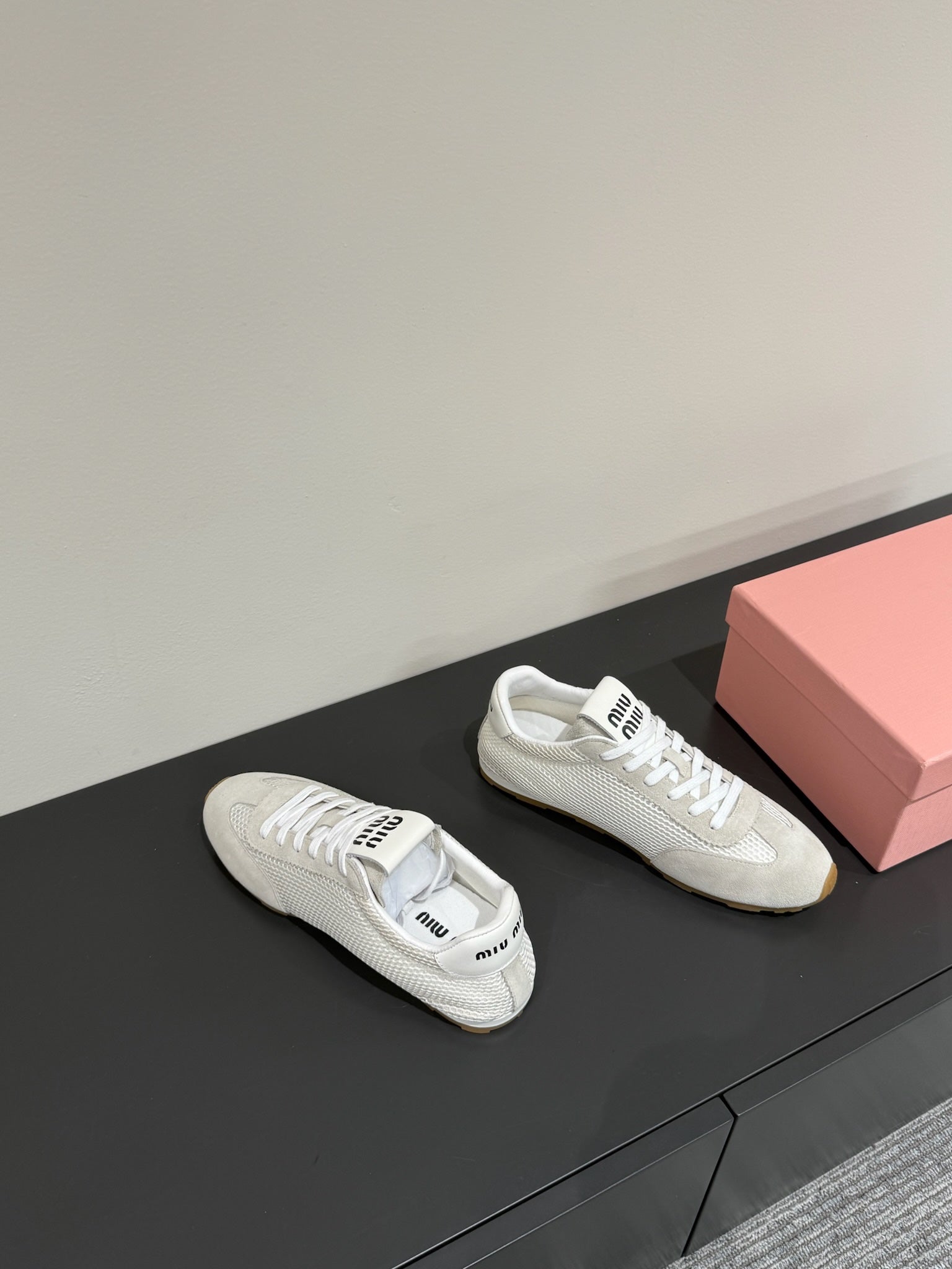 RETRO SNEAKERS IN BEIGE MESH AND SUEDE、mysite、Cacoeks