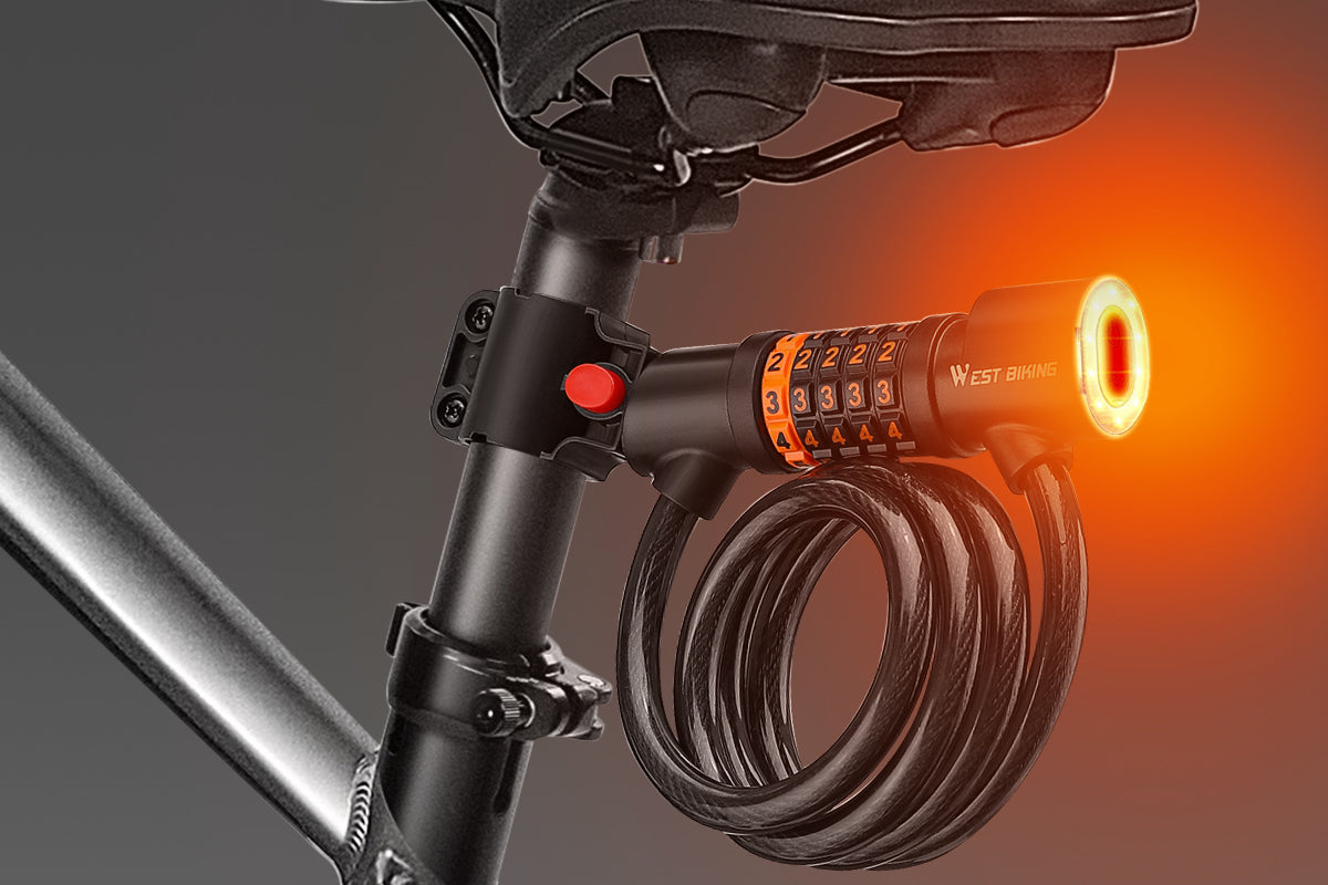 WestBiking Electric Bike Lock Cable with Tail Light、mySite、bearsvspackers