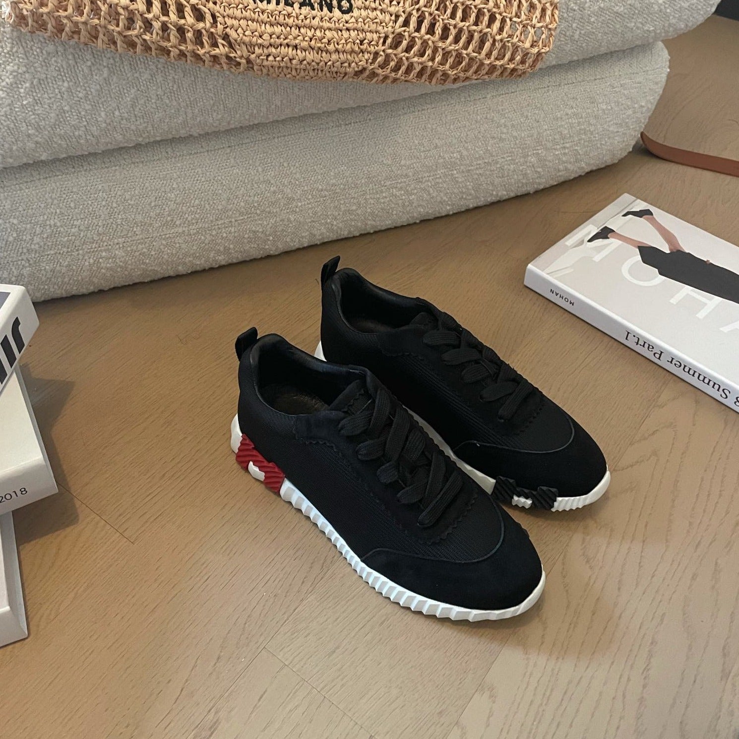 BOUNCING SNEAKERS BLACK CALFSKIN、mysite、Cacoeks