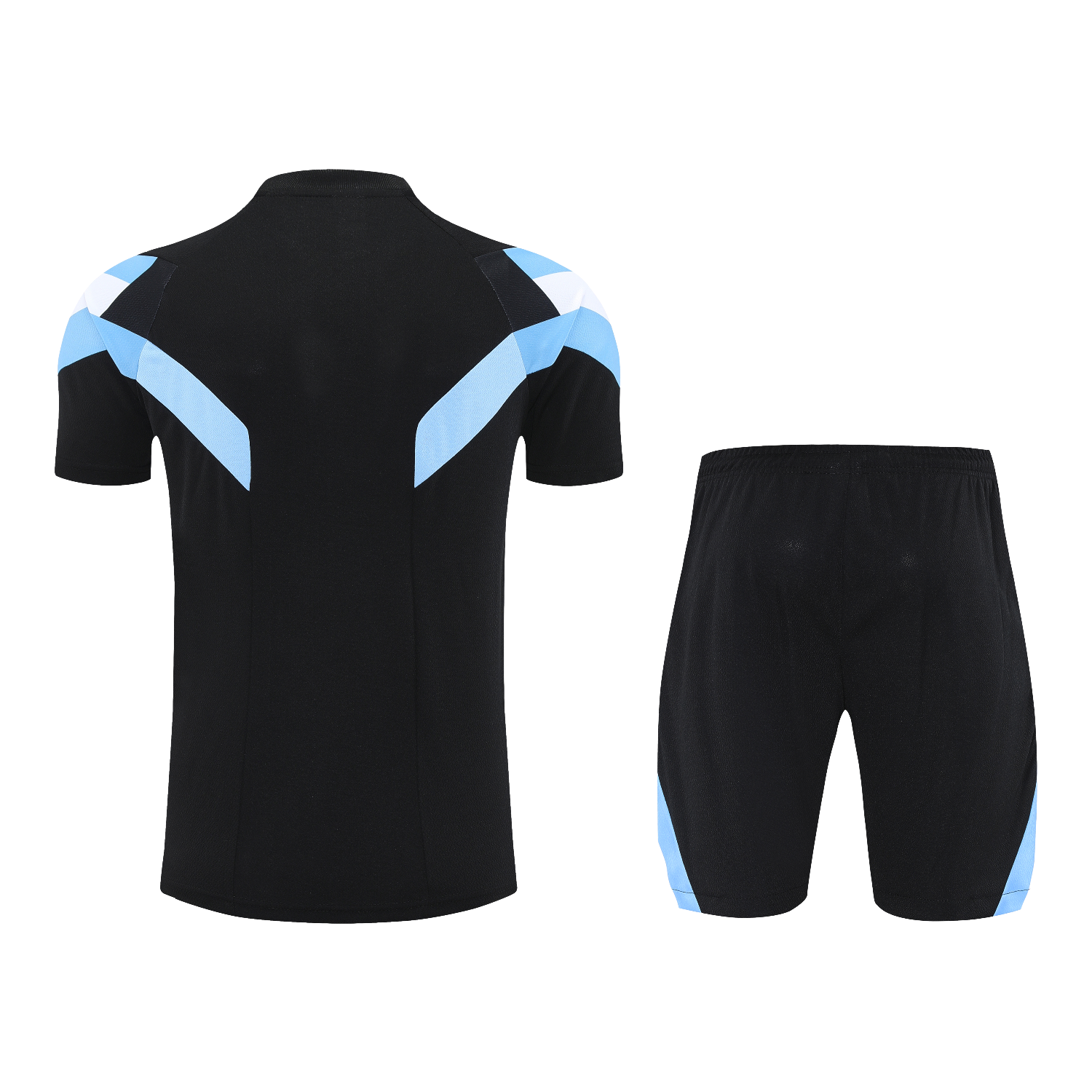 foot-Argentina 25-26 Short-Sleeve Training Set - Black Top & Black Shorts