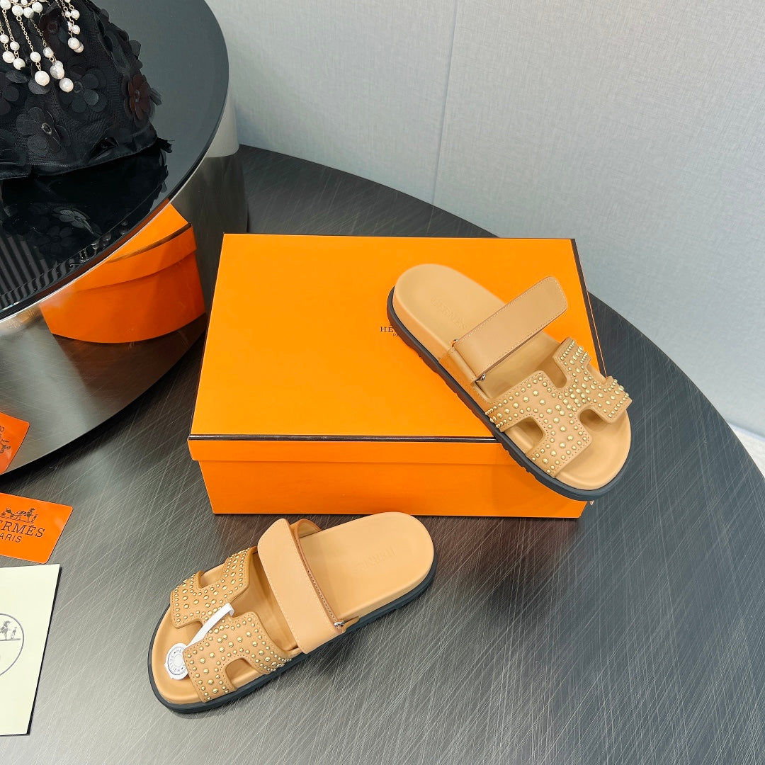 CHYPRE SANDAL LIGHT ORANGE CALFSKIN STYLIZED、mysite、Cacoeks