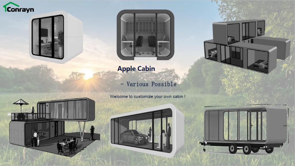 20' 40' Soundproof Sleeping Pod Modern Green House Cabin Prefab Living Pod Portable Casas Made in China