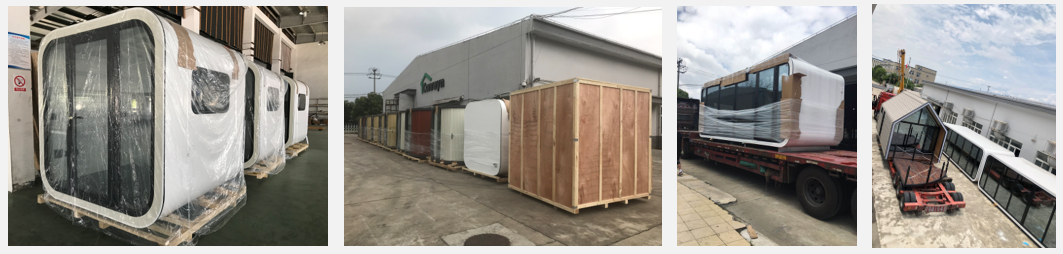 20' 40' Soundproof Sleeping Pod Modern Green House Cabin Prefab Living Pod Portable Casas Made in China