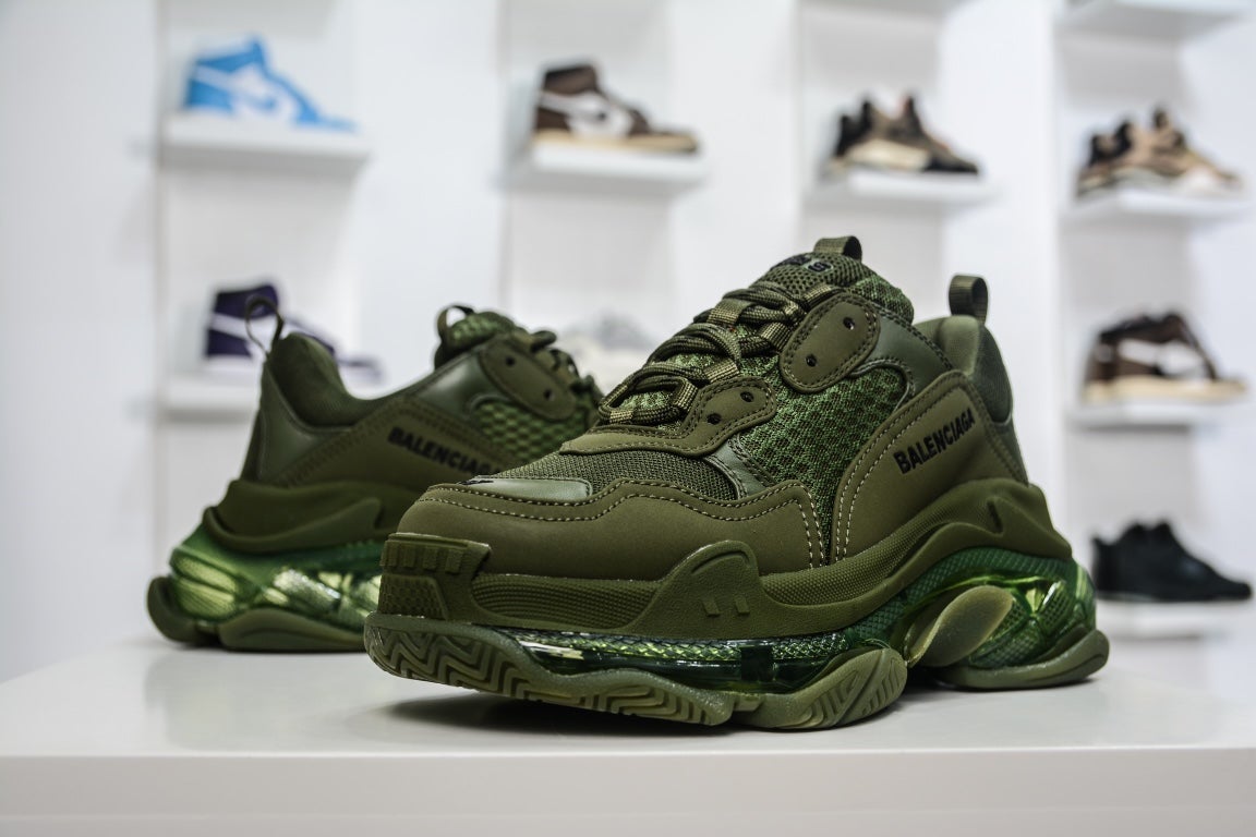 Balenciaga Triple S Clear Sole in Dark Green、mysite、Cacoeks