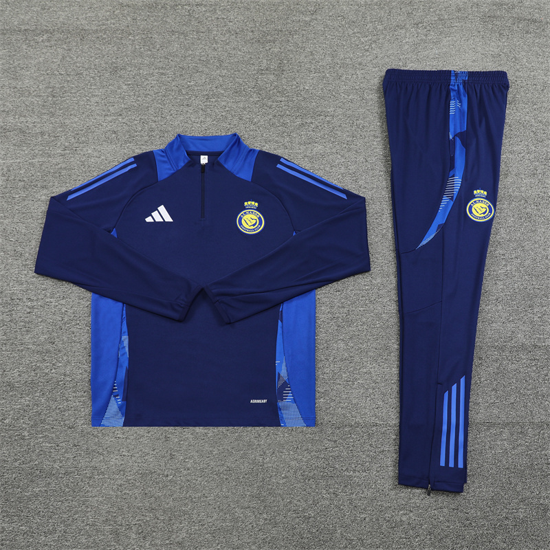 JerseysGala.com | Al Nassr Riyadh Victory 24-25 Long Sleeve Training Set - Royal Blue -Customize Name, Number and Patch | Worldwide Shipping