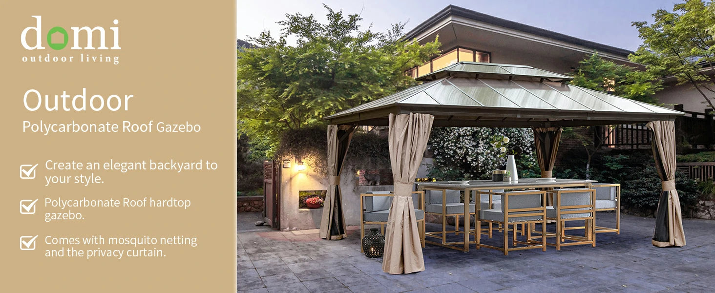 Domi outdoor living hardtop gazebo