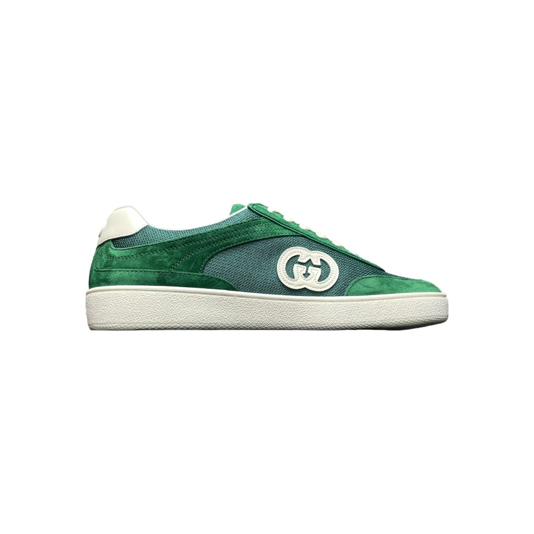 Gucci Interlocking G Sneaker in Green Suede、mysite、Cacoeks