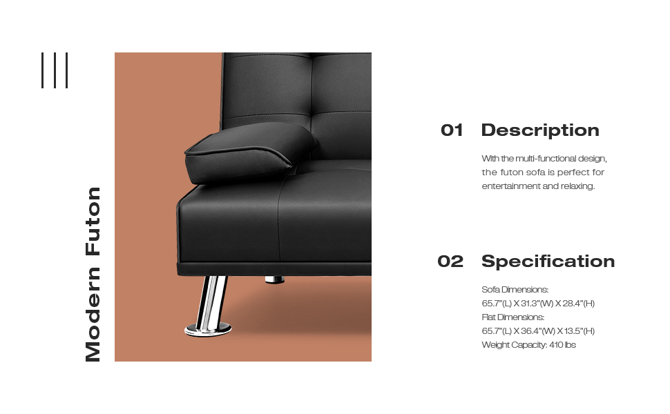 Convertible Futon Sofa Bed
