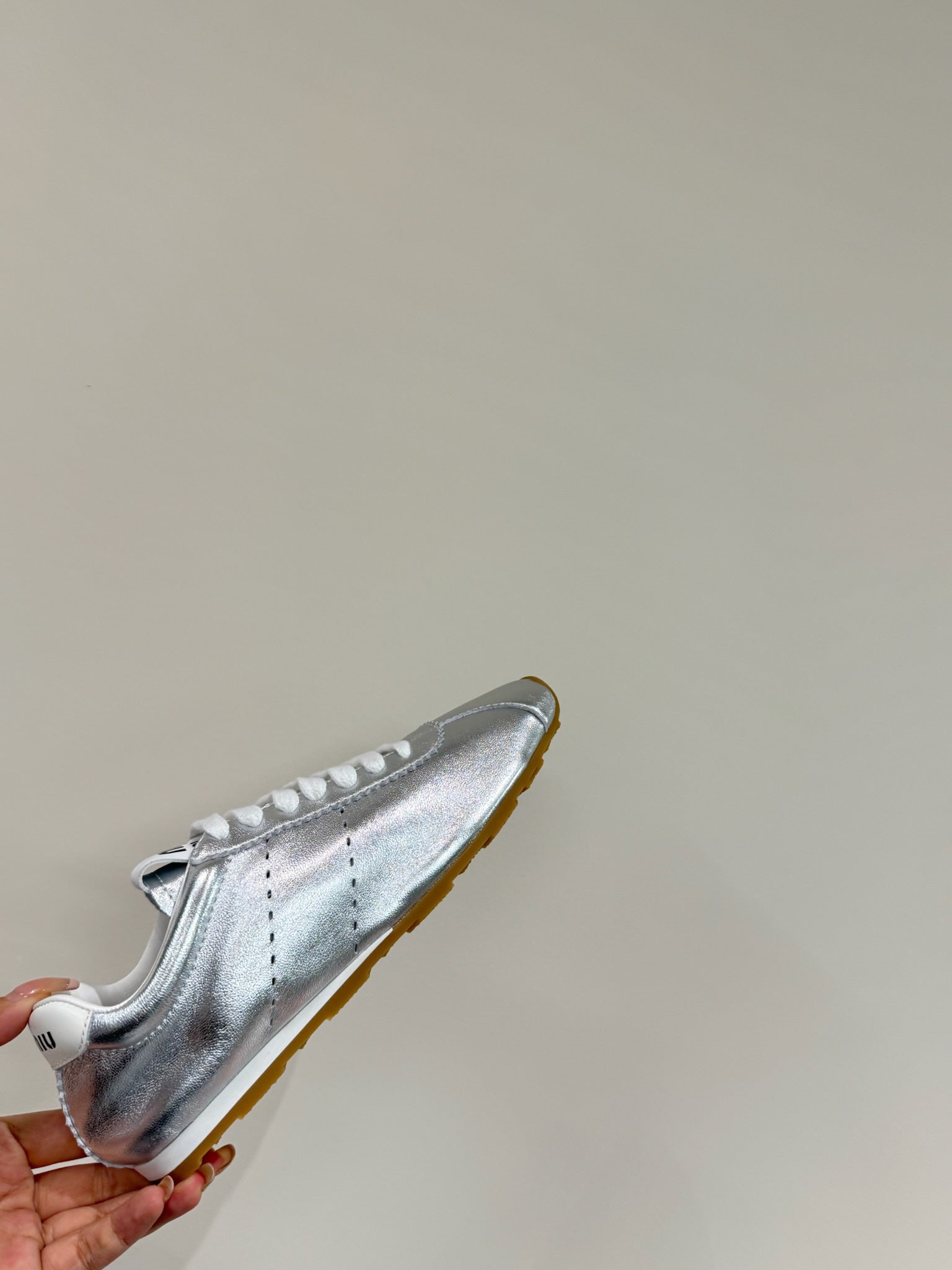 PLUME NAPPA SNEAKERS IN SILVER LAMBSKIN、mysite、Cacoeks