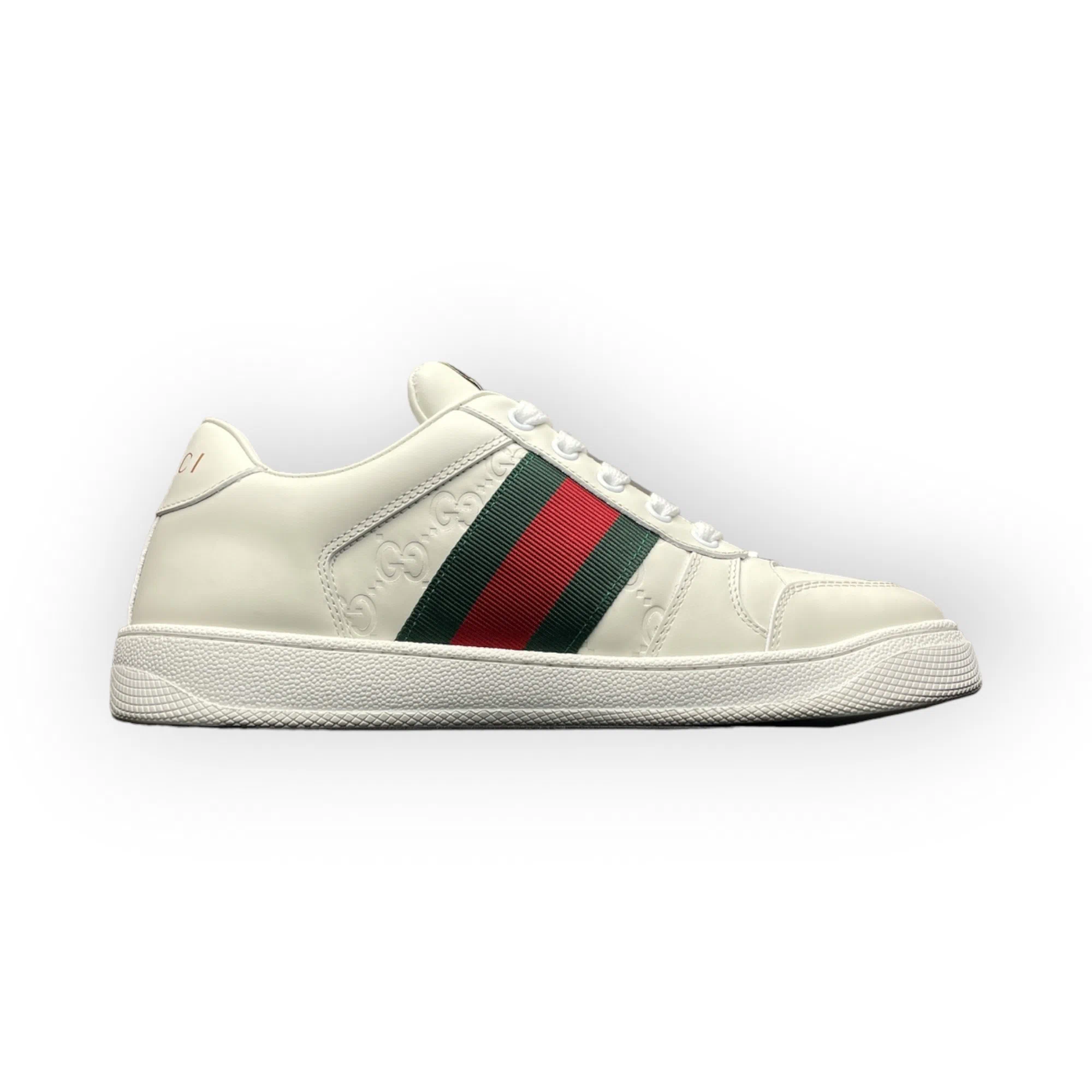 Gucci Screener Sneaker with Green and red Web in White、mysite、Cacoeks