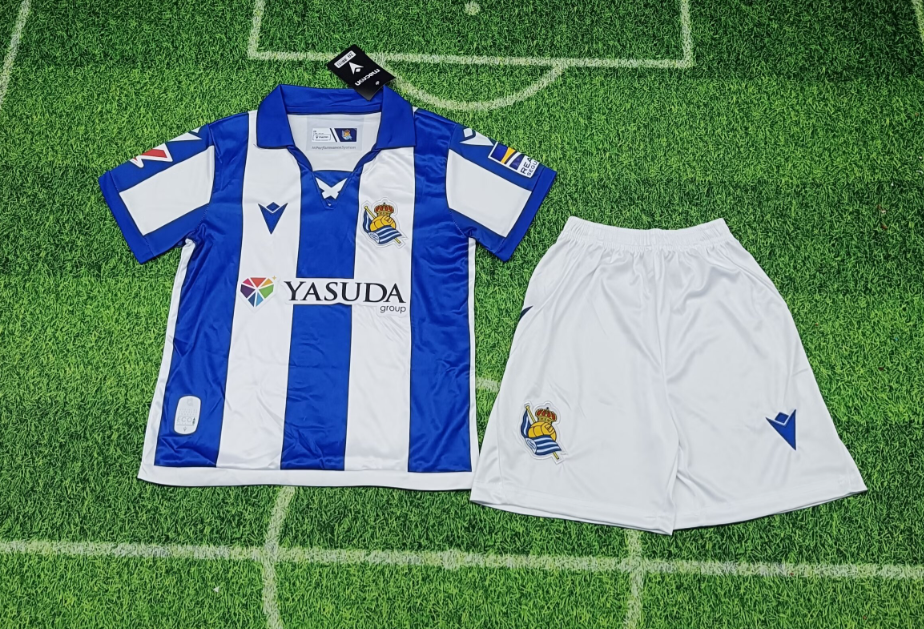 24/25 Real Sociedad Home Football Shirt Kids Size Suit-mysite Custom Football Kit- Nextkits