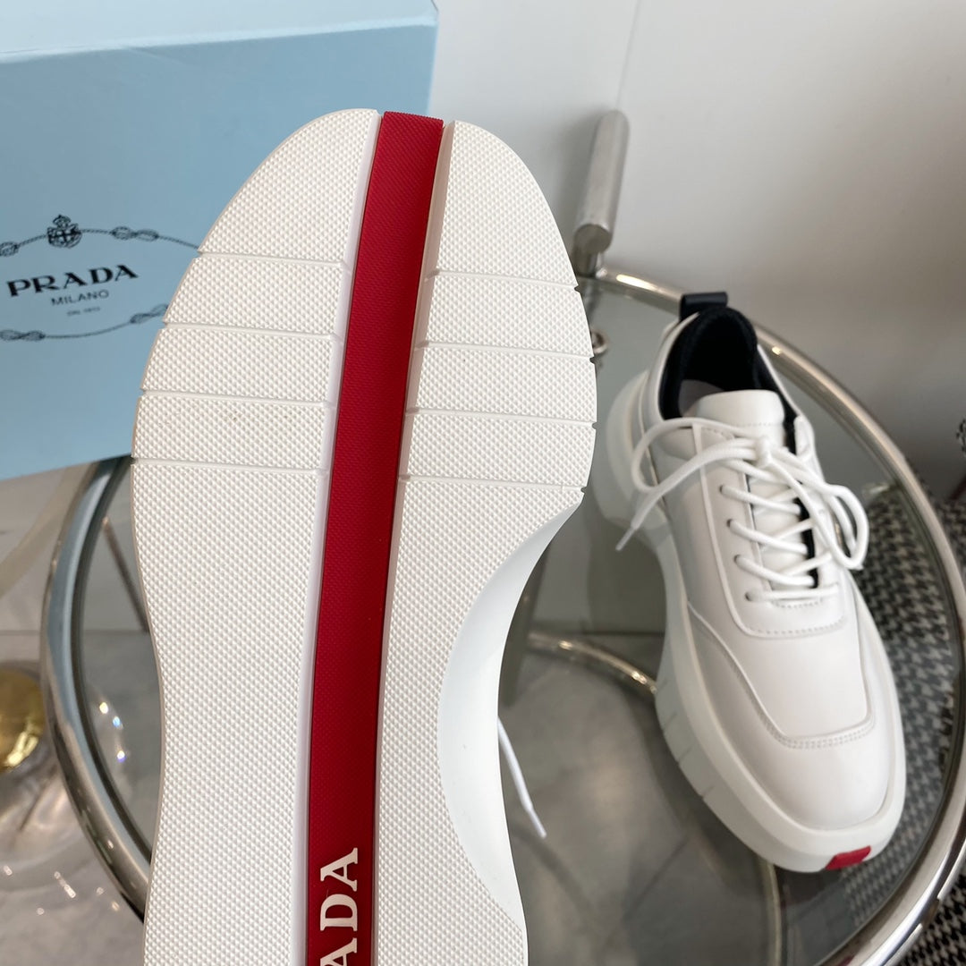 PRA THICK-SOLE SNEAKERS IN CALFSKIN、mysite、Cacoeks