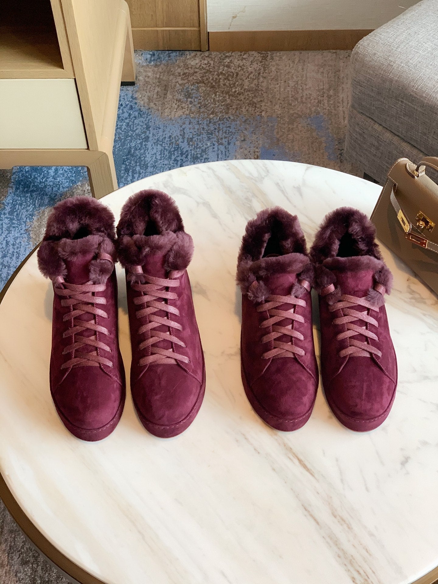 LP WINTER NUAGES HIGH SNEAKERS MULBERRY LAMBSKIN、mysite、Cacoeks
