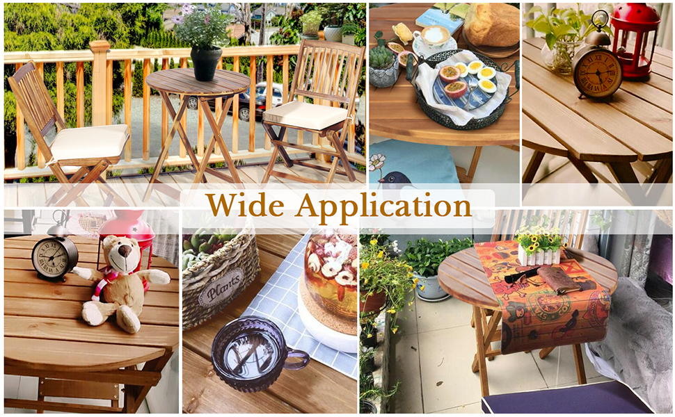 Wood Folding Bistro Set