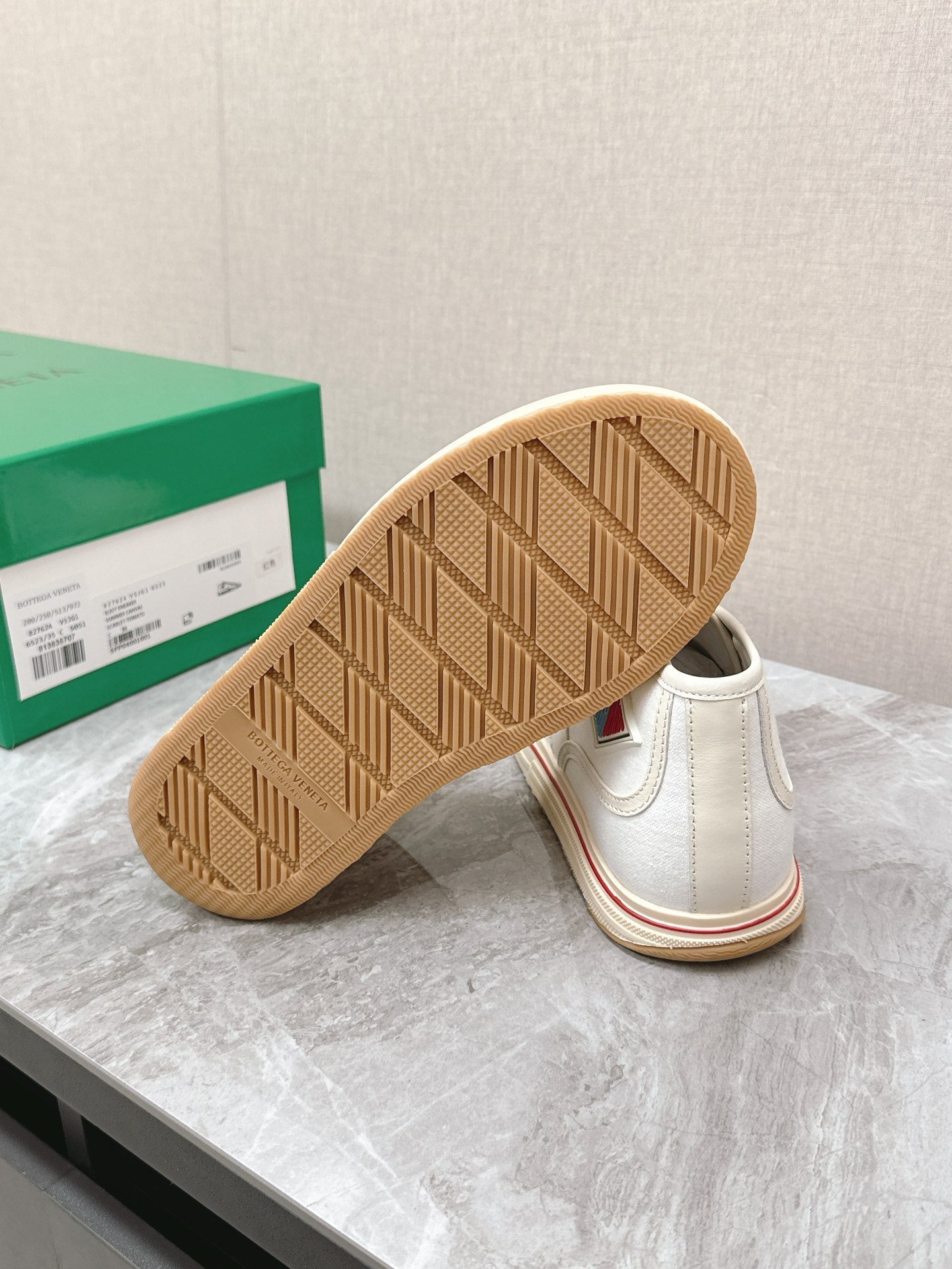 ELIOT SNEAKER IN WHITE MIX CHERRY RED CANVAS AND CALFSKIN、mysite、Cacoeks