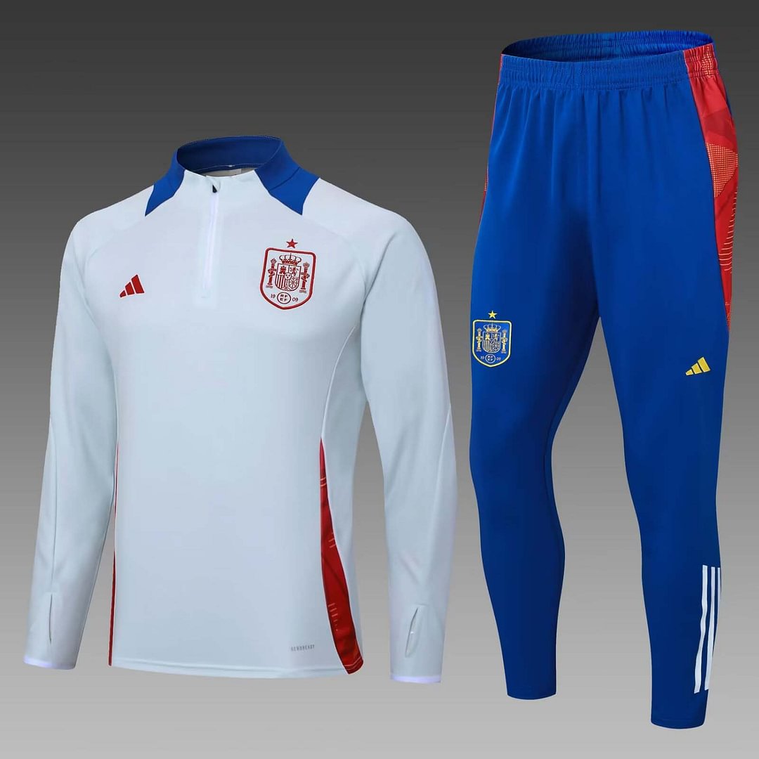 2024 Spain Half-Pull Training Suit Baby blue Football Shirt Set-mysite Custom Football Kit- Nextkits