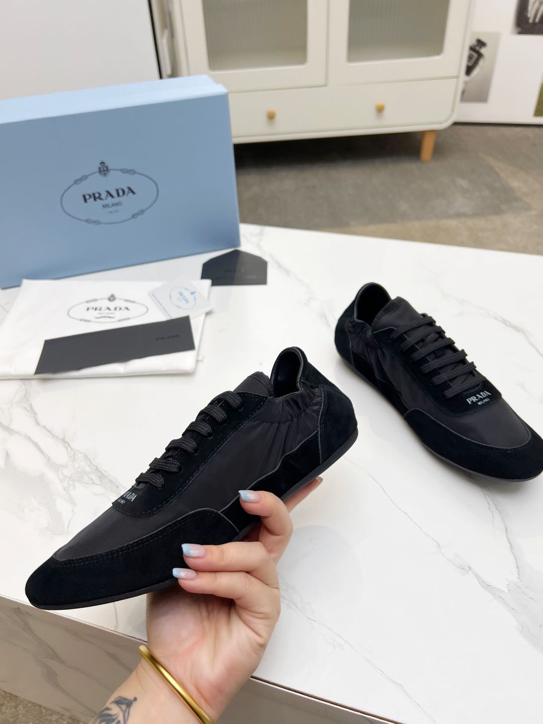 COLLAPSE SNEAKERS IN BLACK SUEDE AND NYLON、mysite、Cacoeks