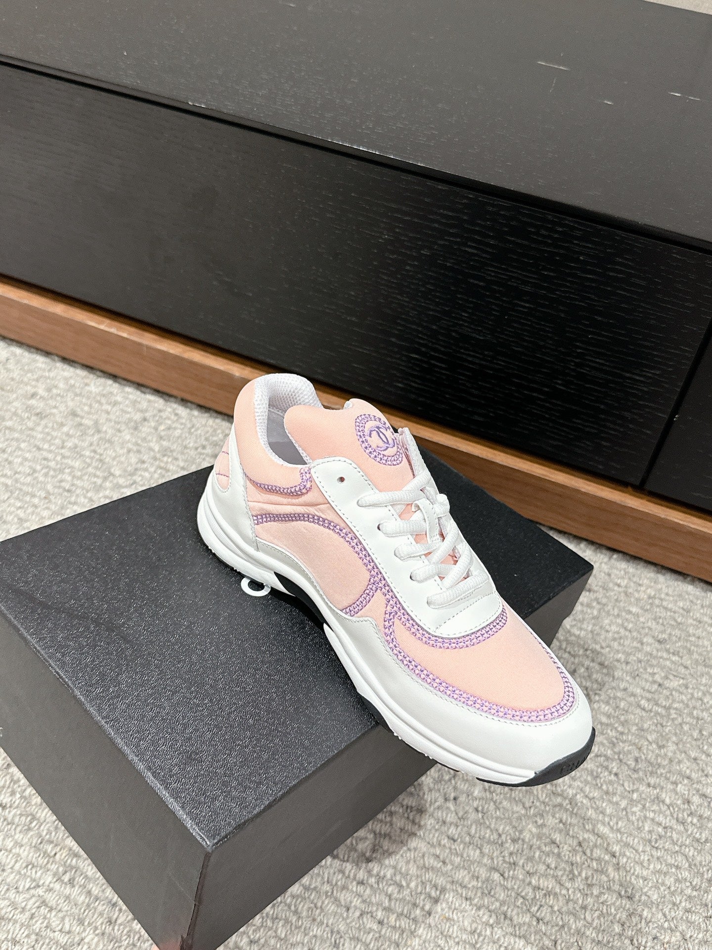 CLASSIC TRAINER IN LIGHT PINK MIX WHITE FABRIC、mysite、Cacoeks