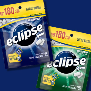 Wrigley's Eclipse gum is available in resealable share size bags