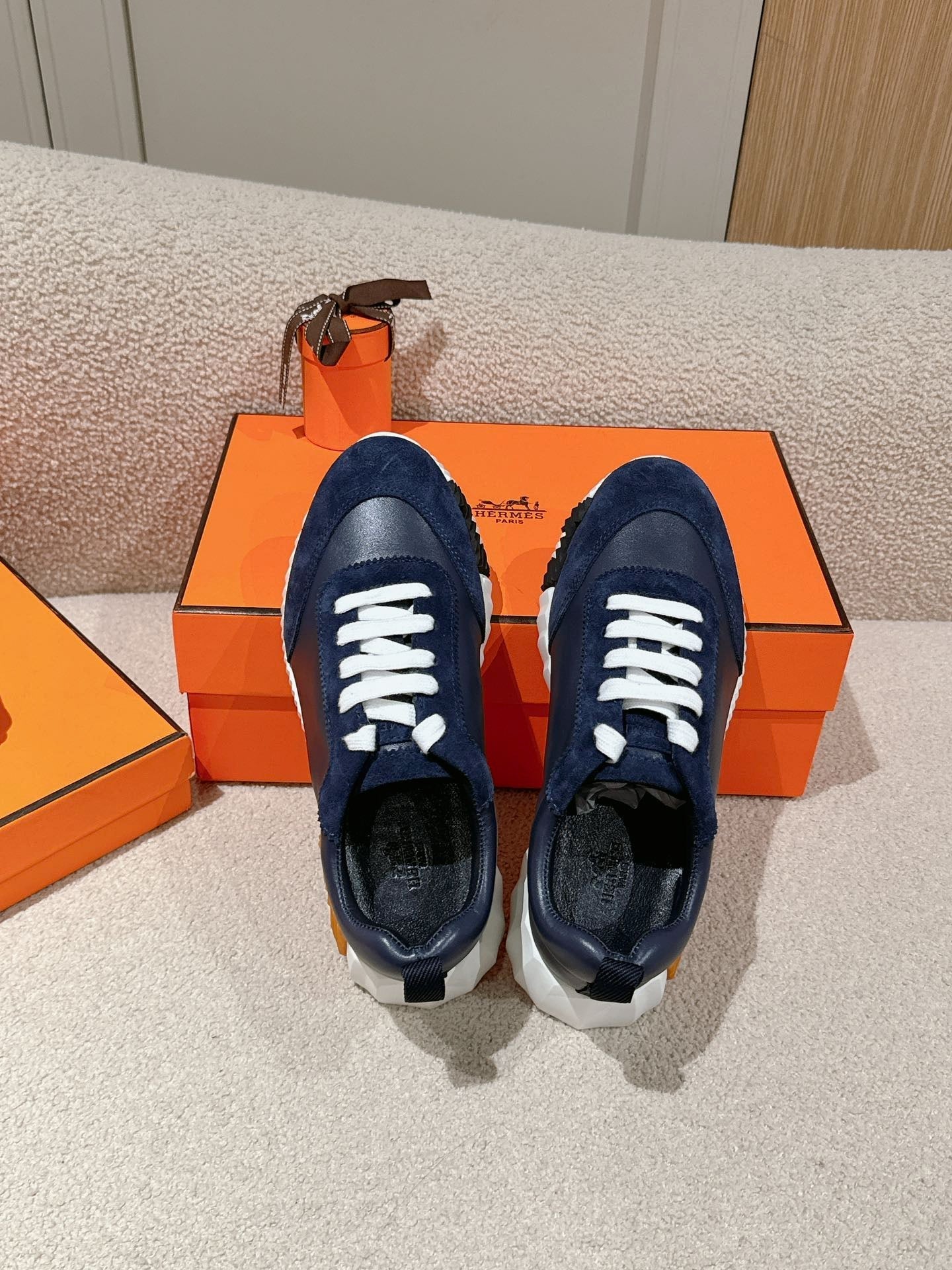 MAINLAND SNEAKER IN NAVY BLUE SUEDE AND CALFSKIN 959296、mysite、Cacoeks