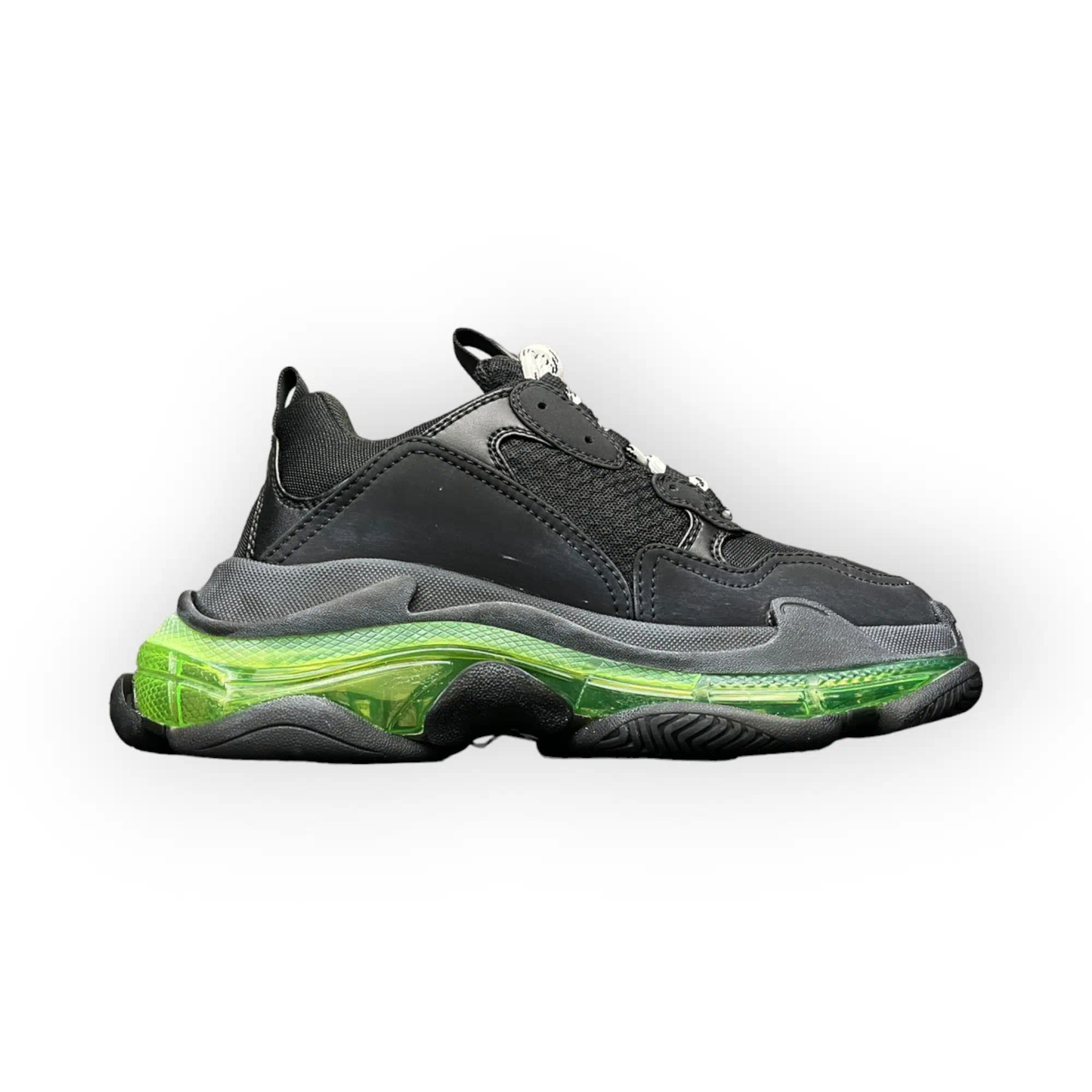 Balenciaga Triple S Sneaker in Black Yellow Fluo、mysite、Cacoeks