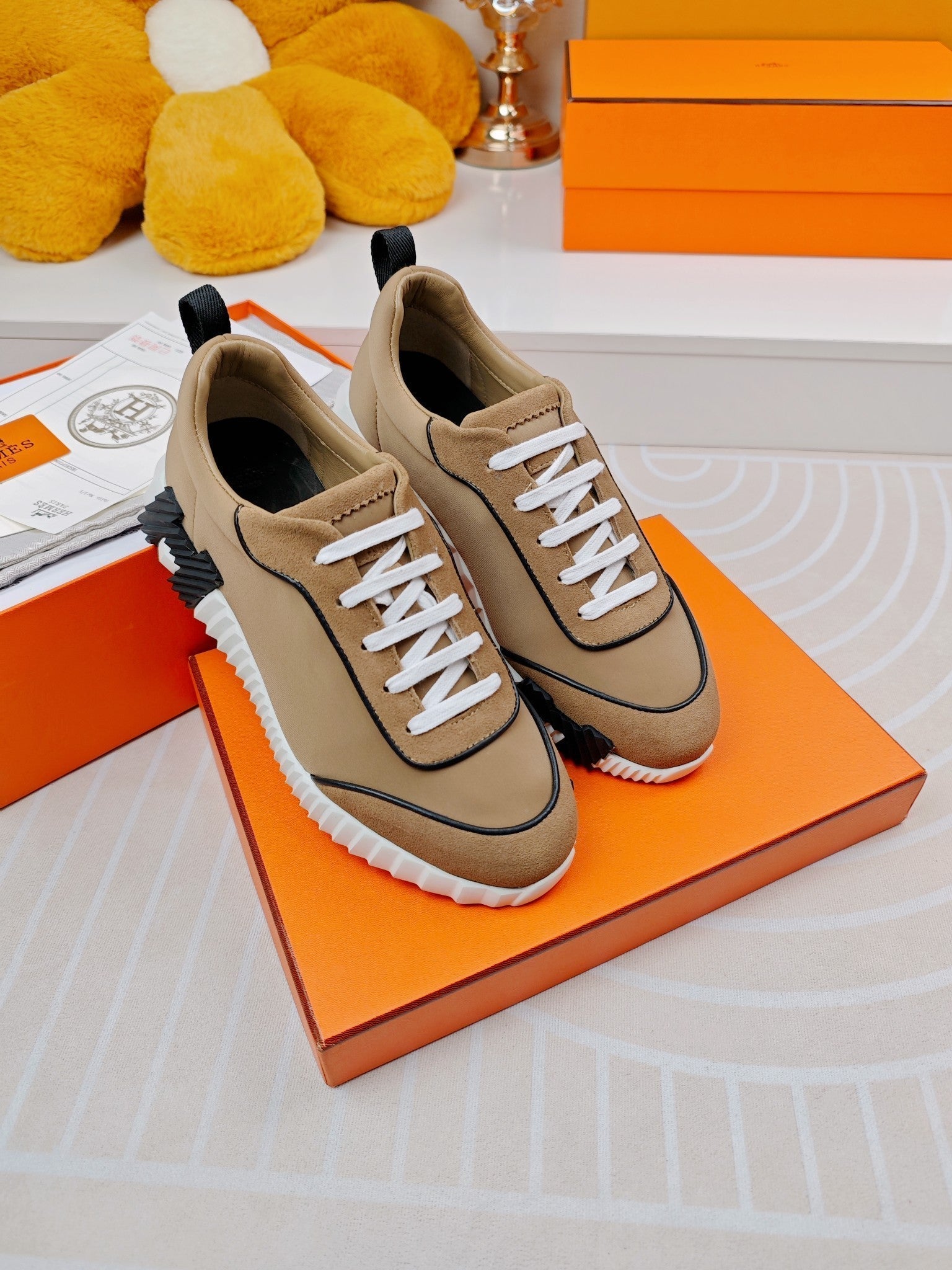 BOUNCING SNEAKERS BROWN CALFSKIN STYLIZED、mysite、Cacoeks