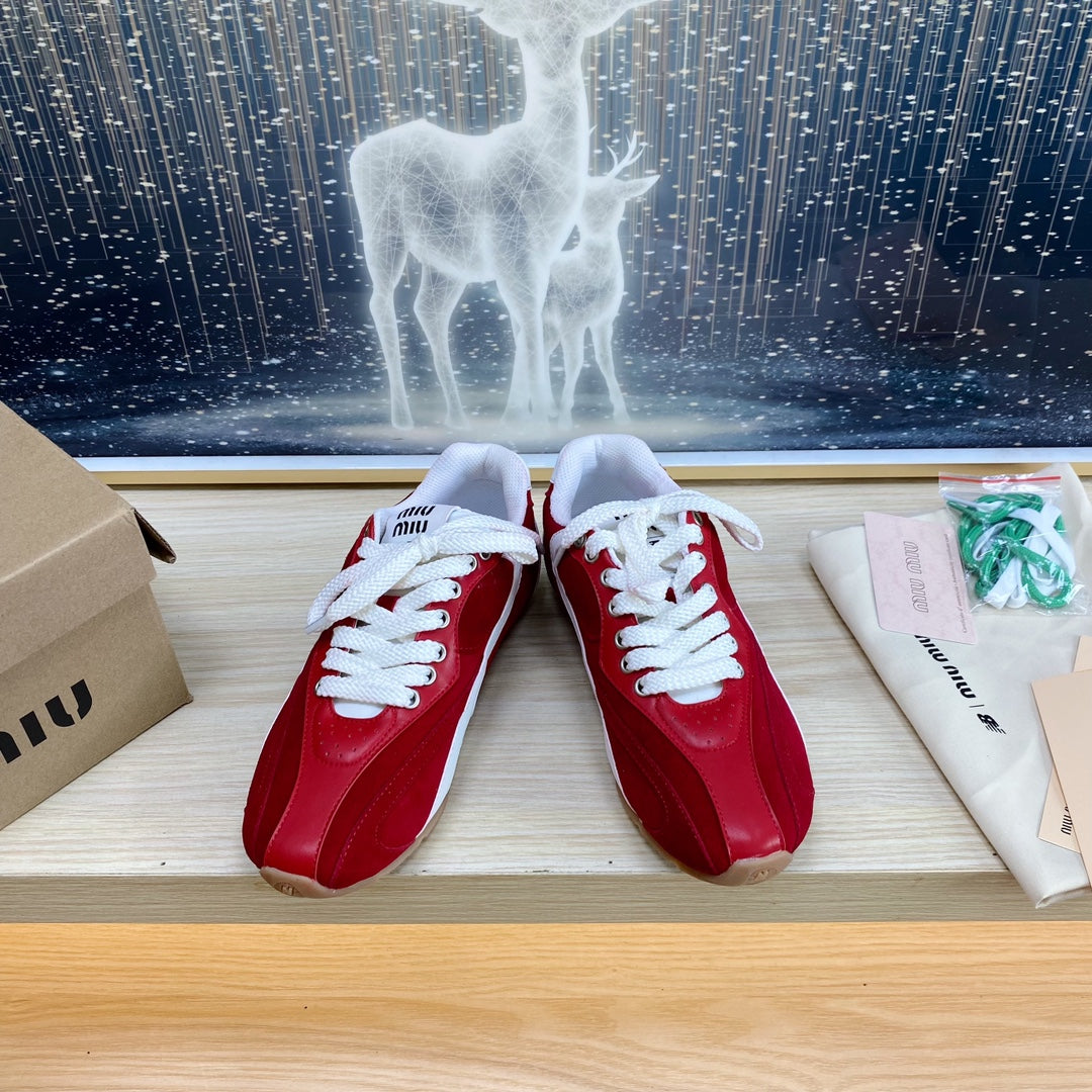 NB Red And Crimson Color Sneakers Cowhide、mysite、Cacoeks