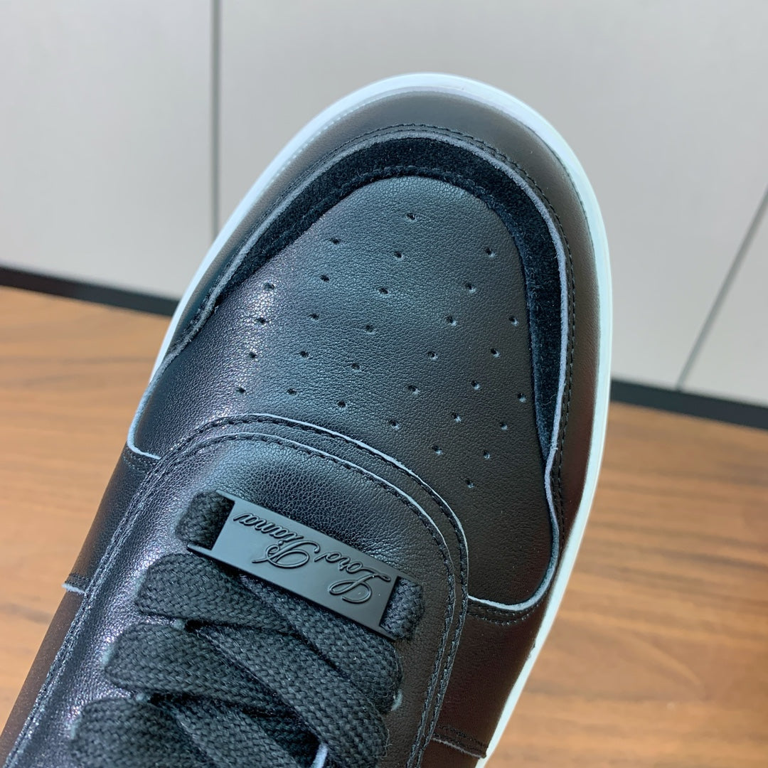 LP SNEAKERS IN BLACK CALFSKIN WITH WHITE SOLE、mysite、Cacoeks