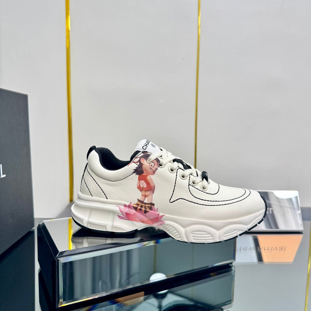 TRAINERS SNEAKER IN WHITE CALFSKIN WITH STICKER 238624、mysite、Cacoeks