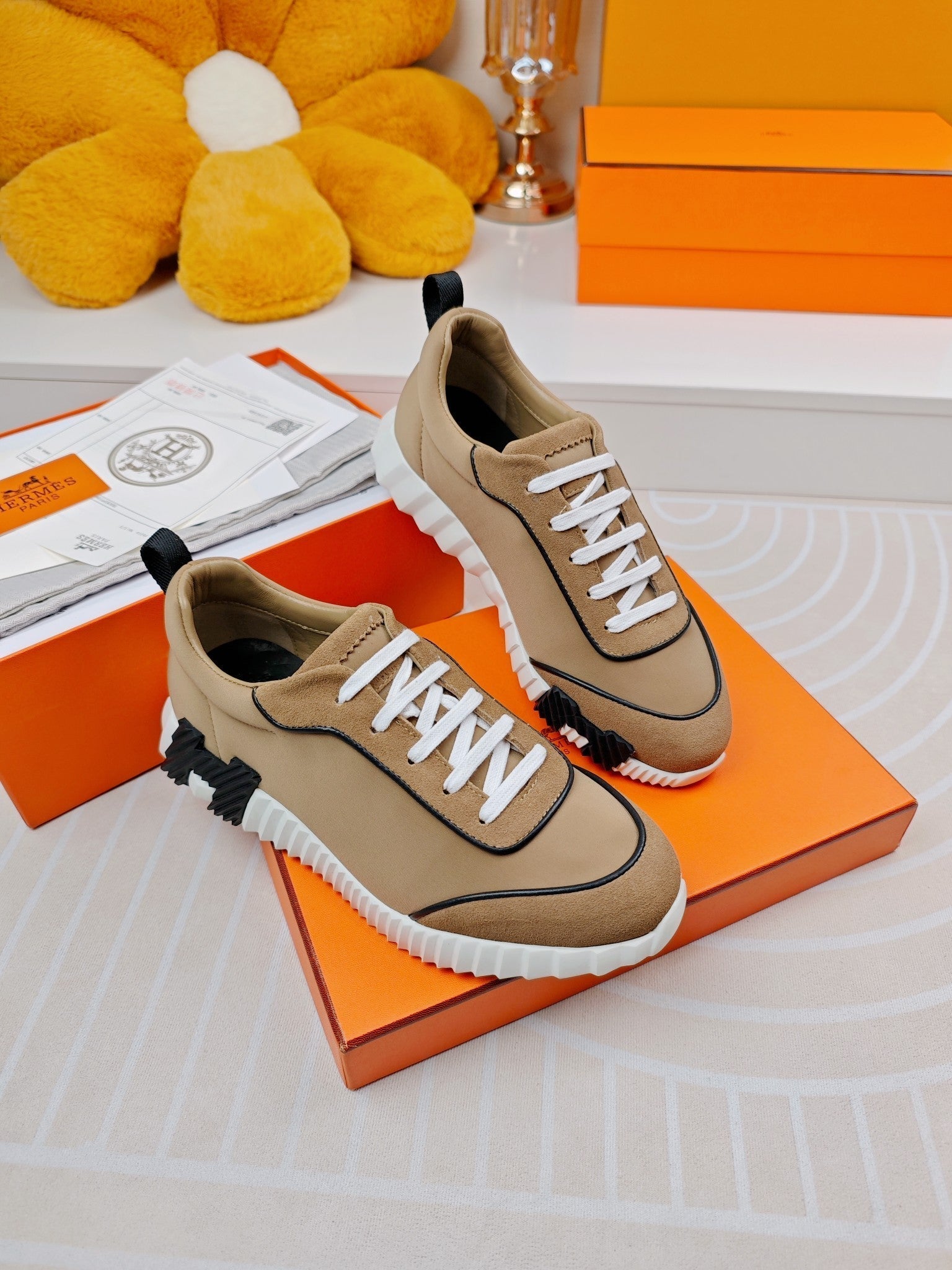 BOUNCING SNEAKERS BROWN CALFSKIN STYLIZED、mysite、Cacoeks