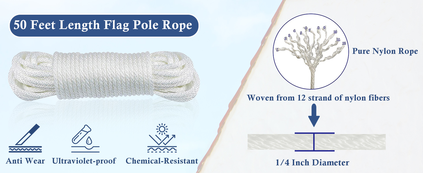 50 Feet Length Flag Pole Rope
