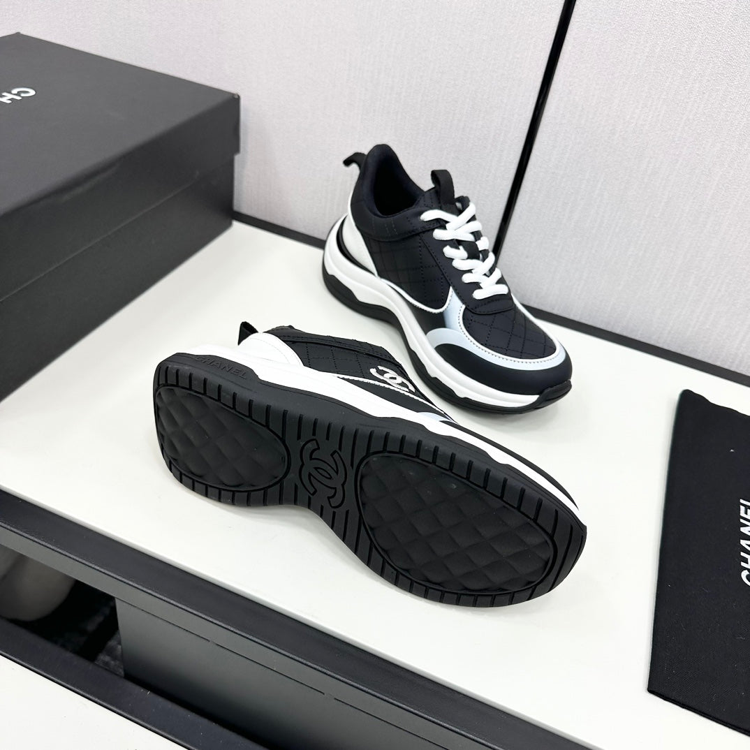 CC SNEAKER IN BLACK MIX WHITE EMBROIDERED LAMBSKIN、mysite、Cacoeks