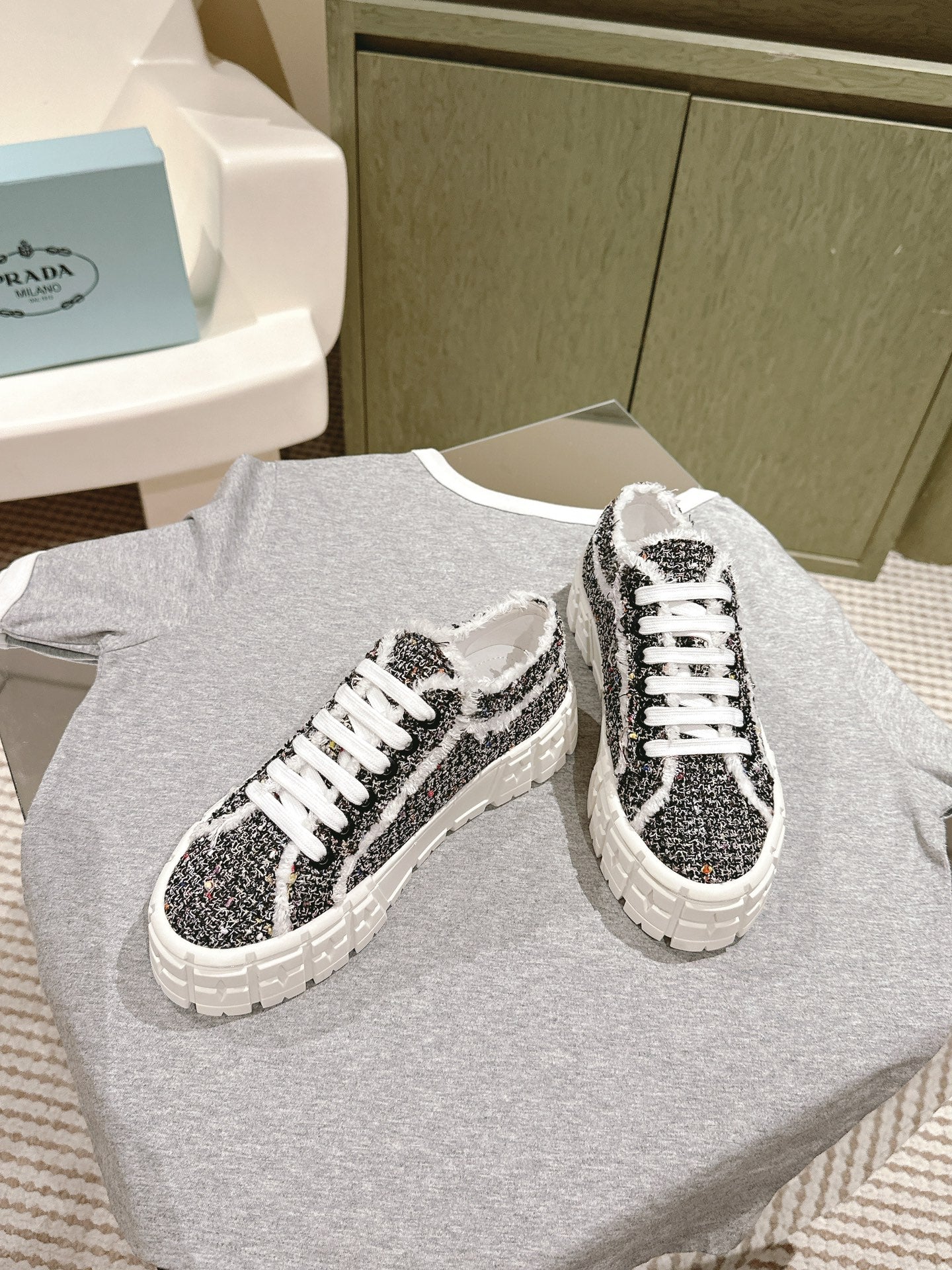 PRA DOUBLE WHEEL RE-NYLON GABARDINE SNEAKERS BLACK FABRIC、mysite、Cacoeks