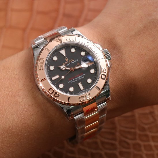 brand Yacht-Master 40mm Stainless Steel & Rose Gold Black 126621-0002 luxury watch for sale – NeveReL